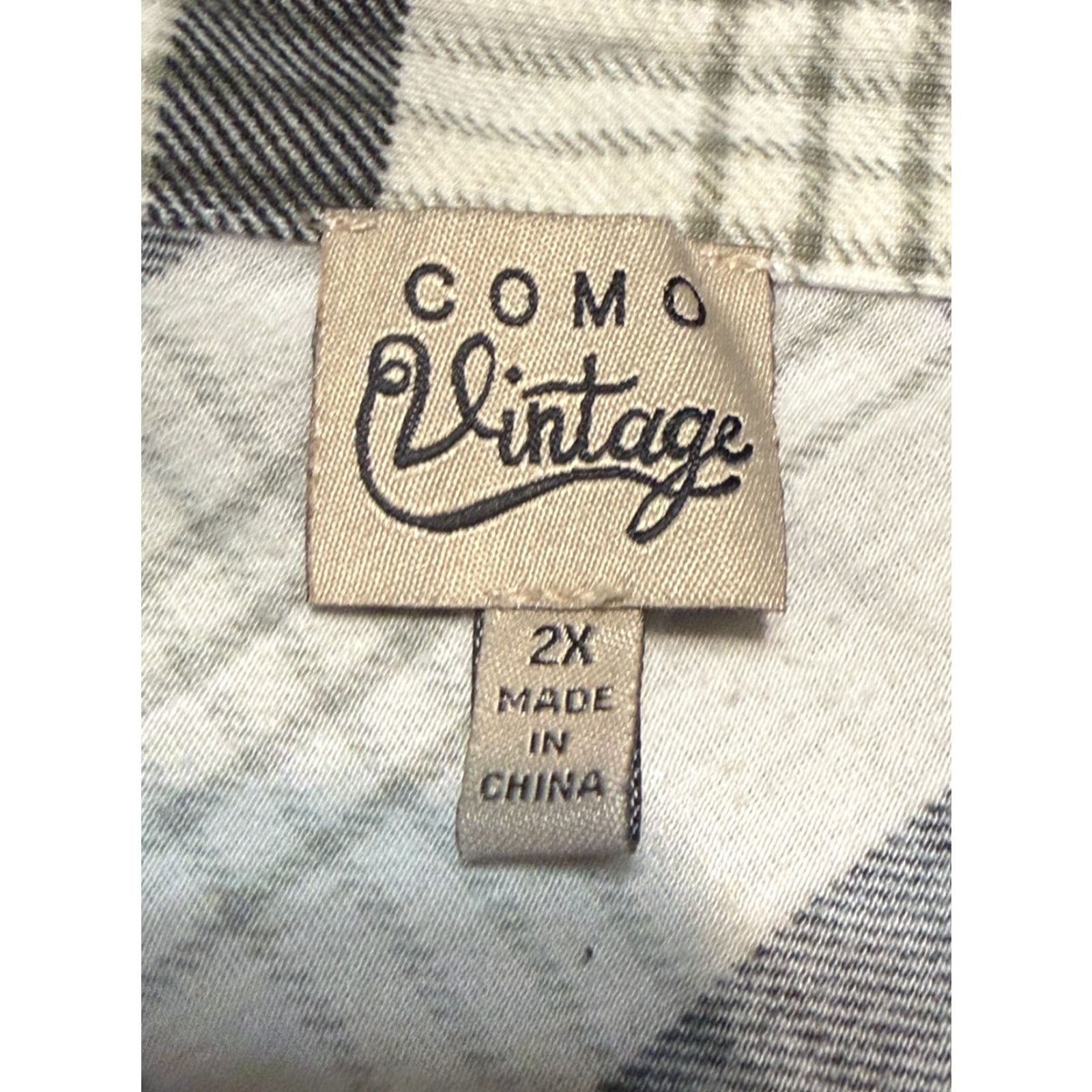Vintage VINTAGE Como Shirt Women's Plus 2X Black White Plaid Long Sleeve Button-Up Shirt Size XXL / US 16-18 / IT 52-54 - 5 Thumbnail
