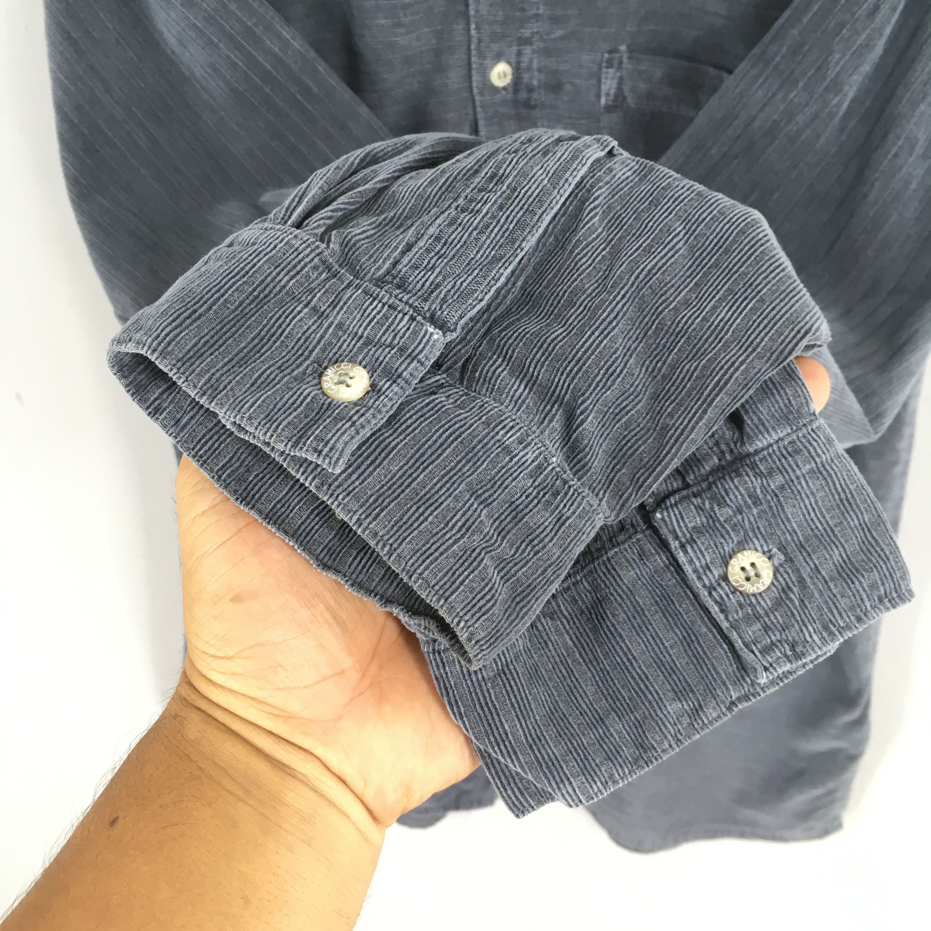 Gramicci Vintage 90s Gramicci Usa Gray Stripes Shirt Medium Size US M / EU 48-50 / 2 - 7 Thumbnail