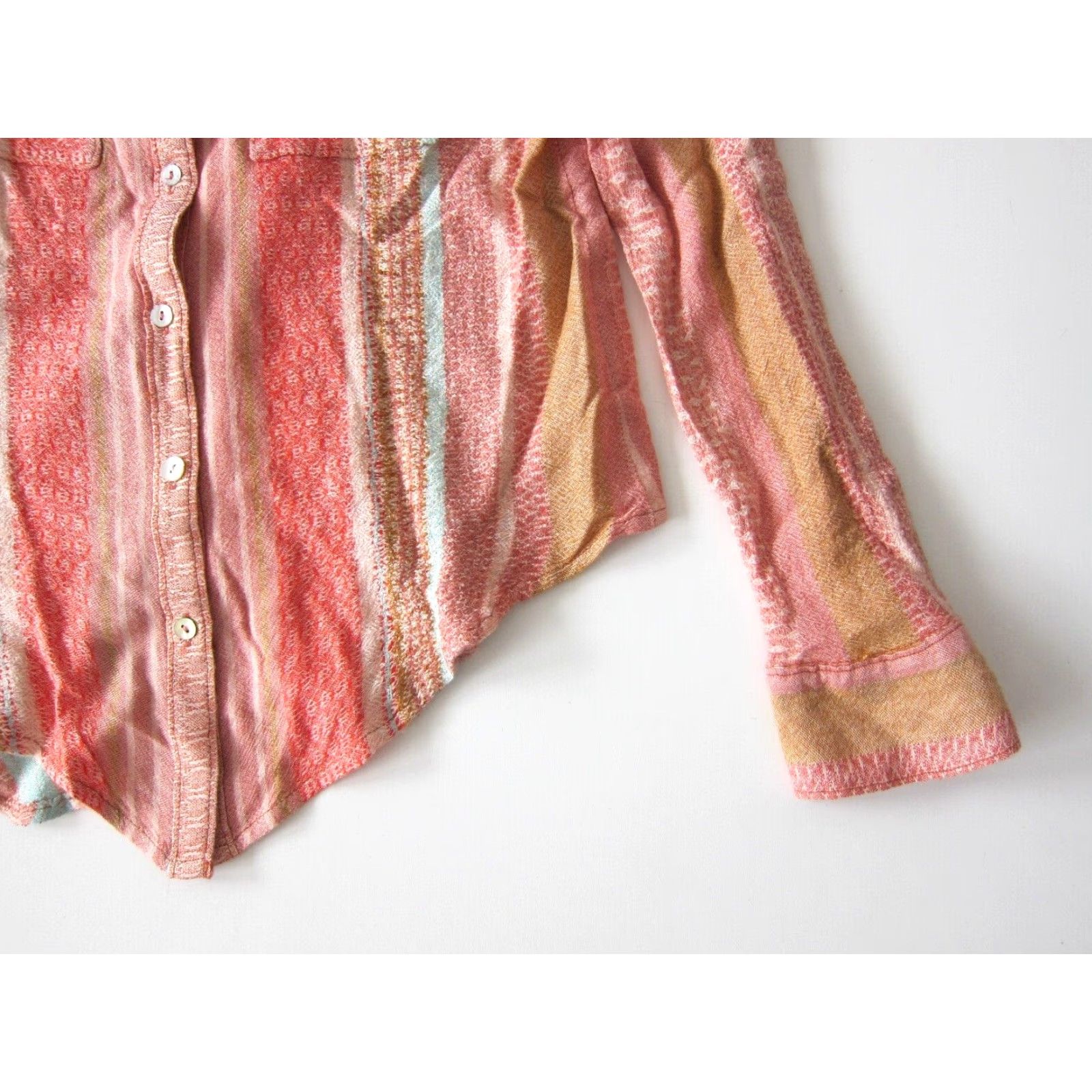 Vintage Maeve Pink Blue Stripe Button Down Long Sleeve Blouse 2/S Anthroplogie Maeve Pink Blue Stripe Button Down Long Sleeve Flannel Blouse 2/S Size XS / US 0-2 / IT 36-38 - 6 Thumbnail