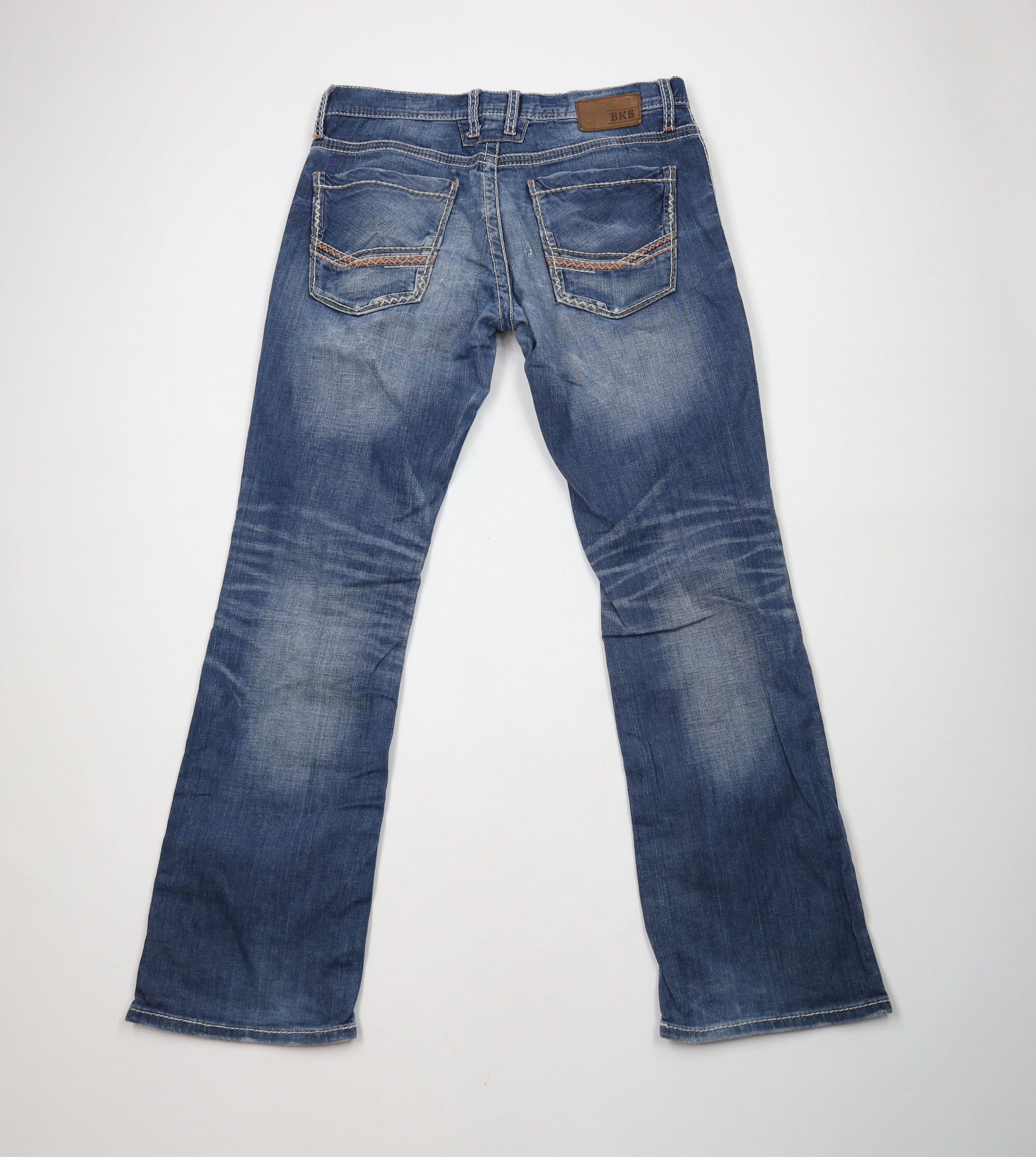 Vintage Buckle BKE Thick Stitch Slim Fit Bootcut Denim Jeans Stretch Size US 34 / EU 50 - 8 Thumbnail