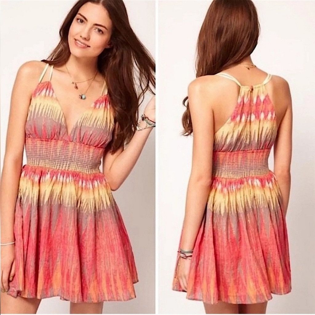 Free People Free People Indian Summer Cotton Gold Lurex Dress Size S / US 4 / IT 40 - 1 Thumbnail