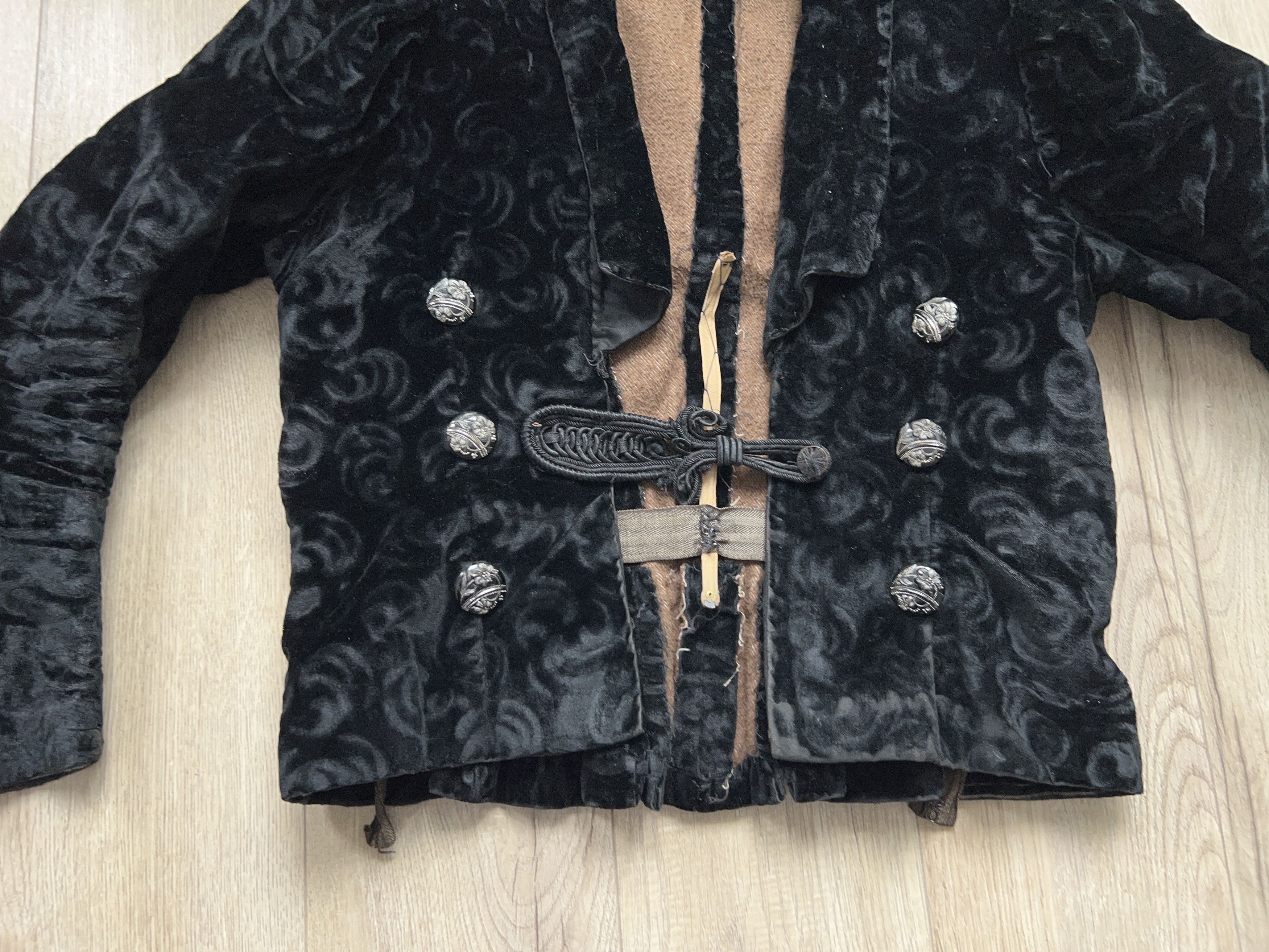 Vintage 19th Century Victorian Era Black Velvet Bodice Blazer Jacket Size ONE SIZE - 2 Thumbnail