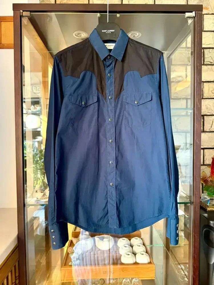 Saint Laurent Paris Sz 38 Saint Laurent Paris 13AW Joint Western Shirt Size US S / EU 44-46 / 1 - 1 Thumbnail