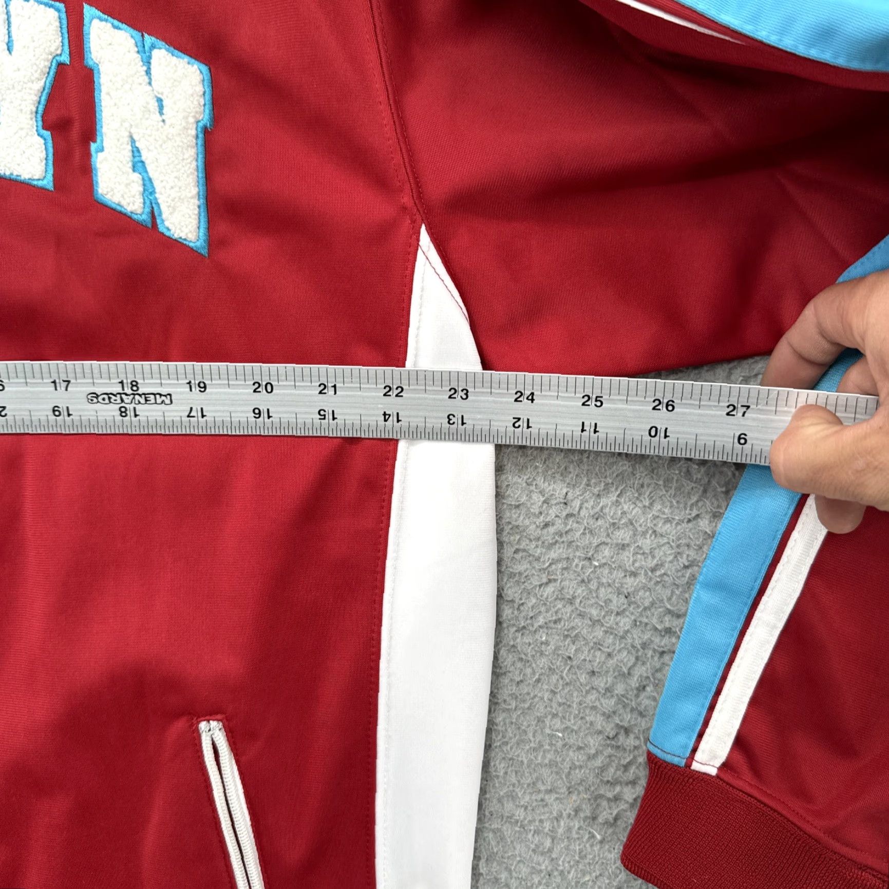 Express VINTAGE Brooklyn Xpress Mens Track Jacket Full Zip Embroidered XL Red Size US XL / EU 56 / 4 - 4 Thumbnail