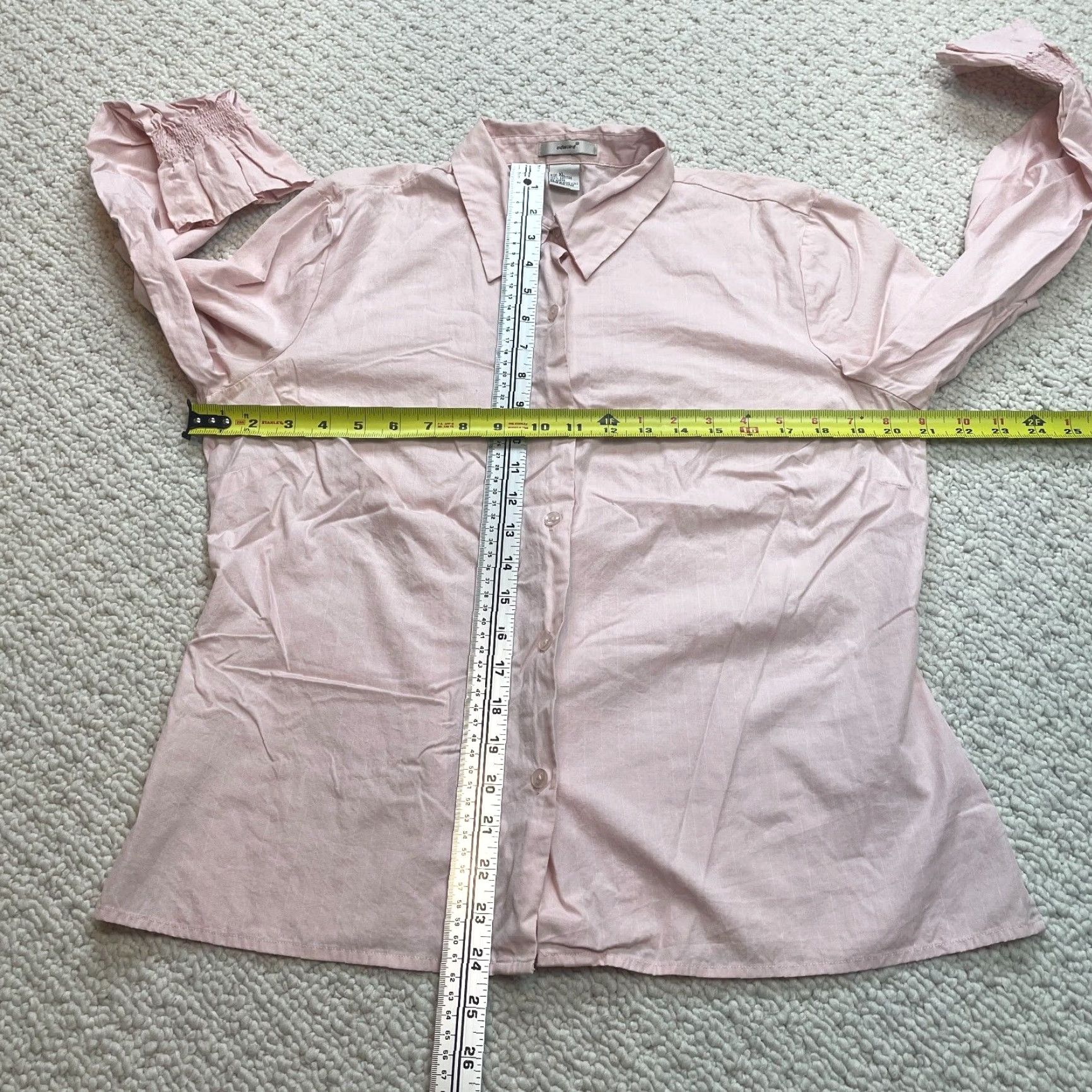 Pinko Edward Blouse Shirt Womens XL Light Pink Cotton Lightweight Stretch Cuff Top Size XL / US 12-14 / IT 48-50 - 3 Thumbnail