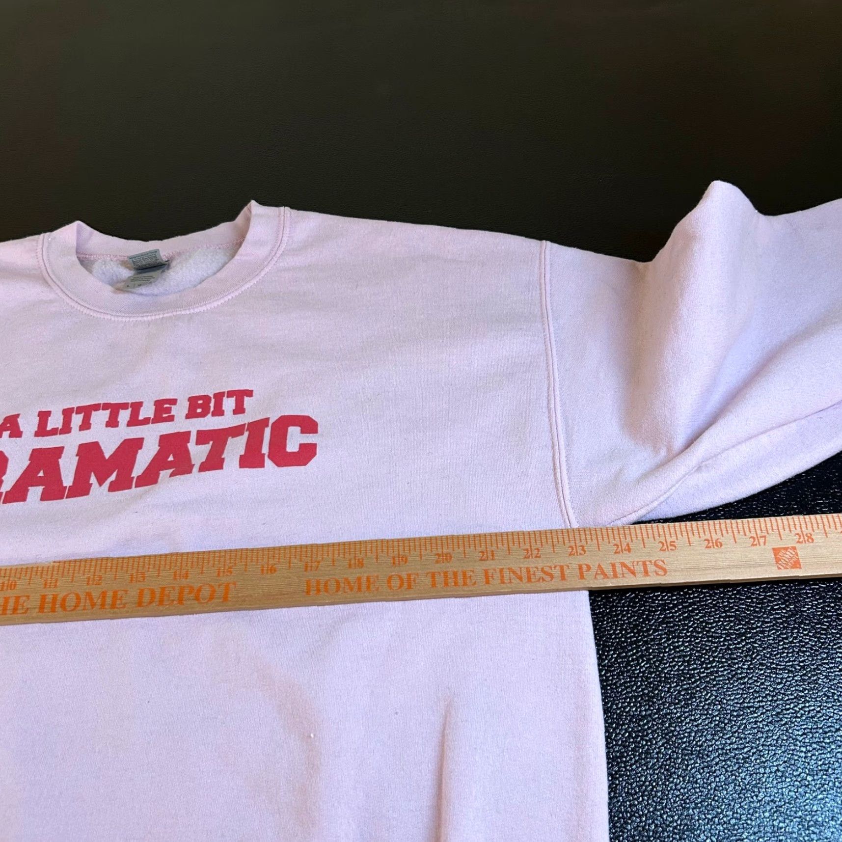 Gildan Gildan Sweatshirt A Little Bit Dramatic Pink Womens Large Pullover Crew Neck Long Sleeve Graphic Print Size L / US 10 / IT 46 - 7 Thumbnail