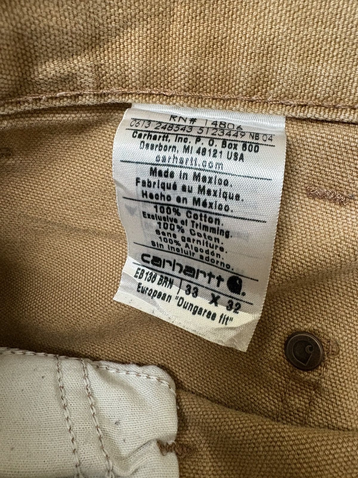 Carhartt Carhartt Double Knee Trousers - EB136 BRN Size US 33 - 4 Thumbnail