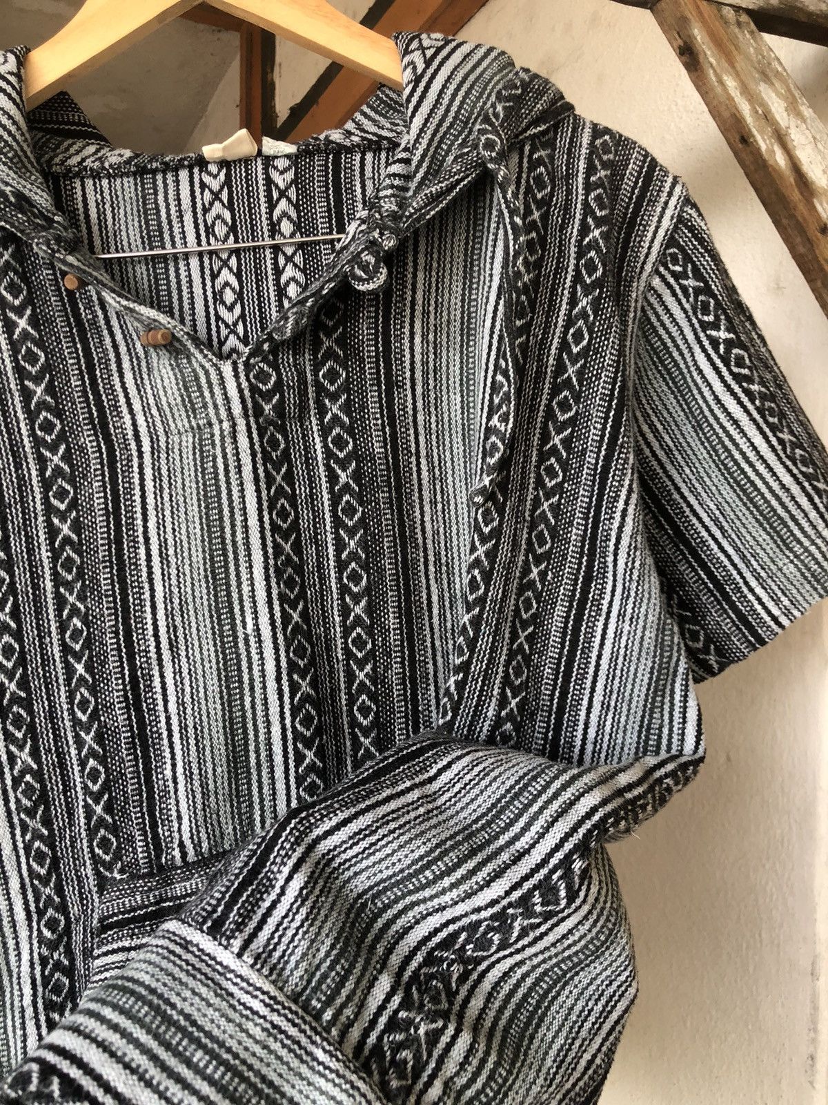 Vintage Vintage Lakhay Knit Cotton Hitchhiker Boho Hoodie Like Coogi Size US S / EU 44-46 / 1 - 12 Thumbnail