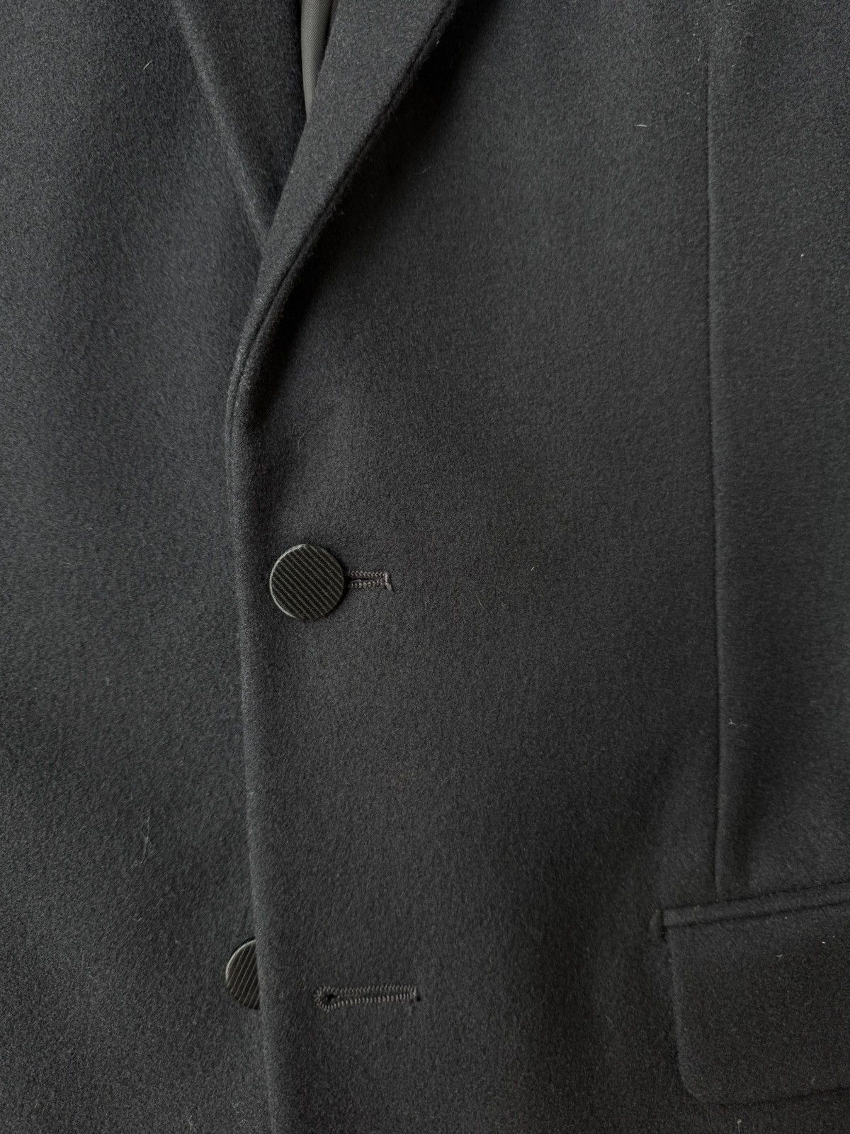 Dior × Hedi Slimane Dior Homme AW03 Nylon Collar Boiled Wool Blazer Size 46S - 3 Thumbnail