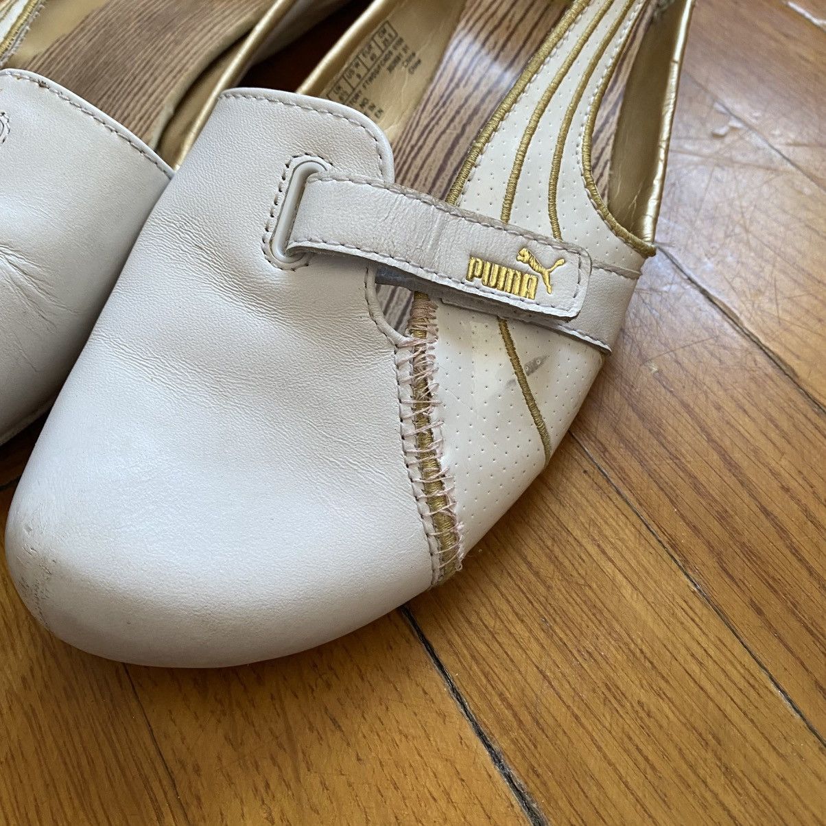 Puma VINTAGE PUMA WHITE/GOLD MULES SANDALS Size US 10 / IT 40 - 5 Thumbnail