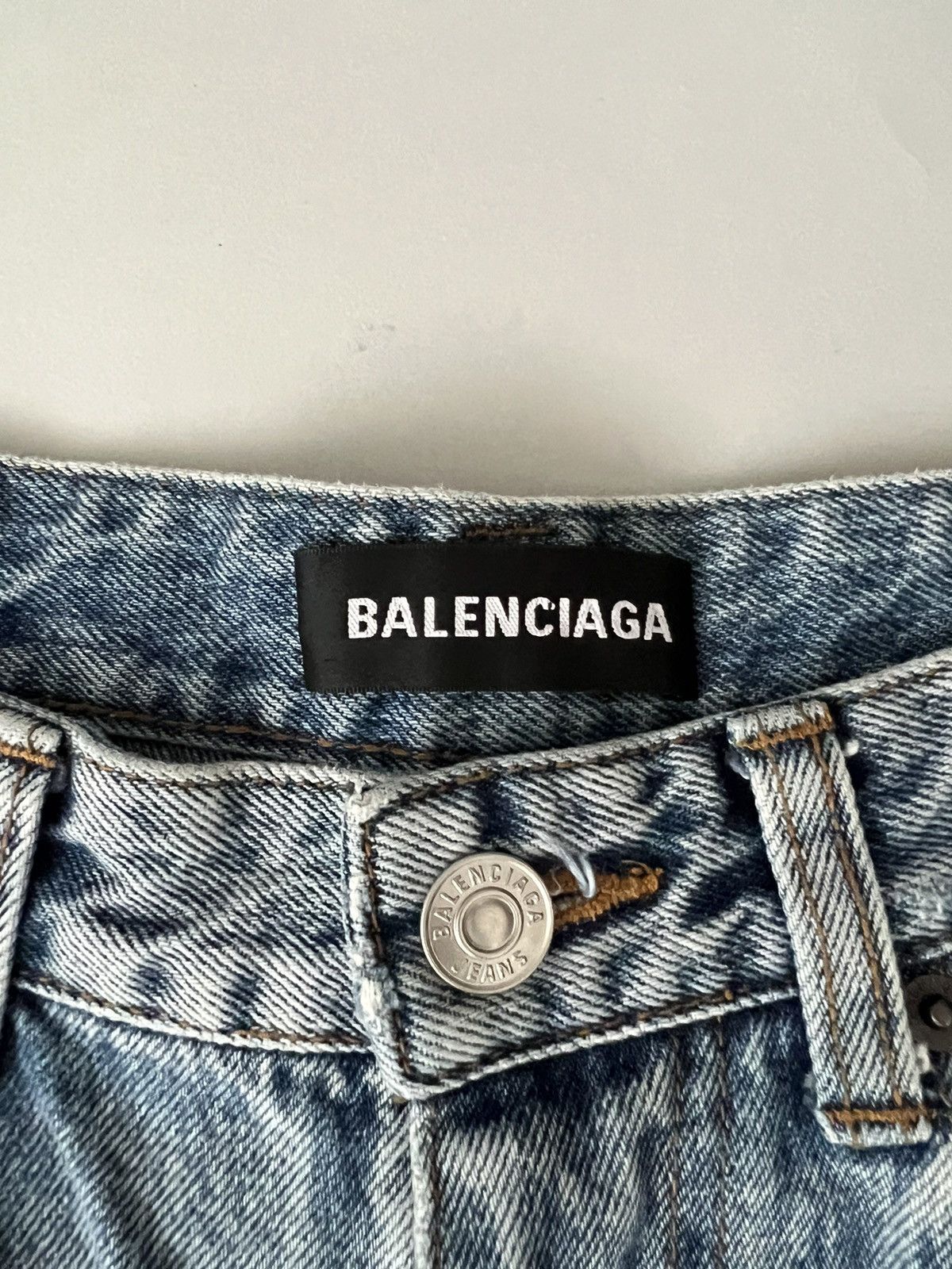Balenciaga Balenciaga Distressed Ripped Logo Lined Jeans Size US 34 / EU 50 - 6 Thumbnail