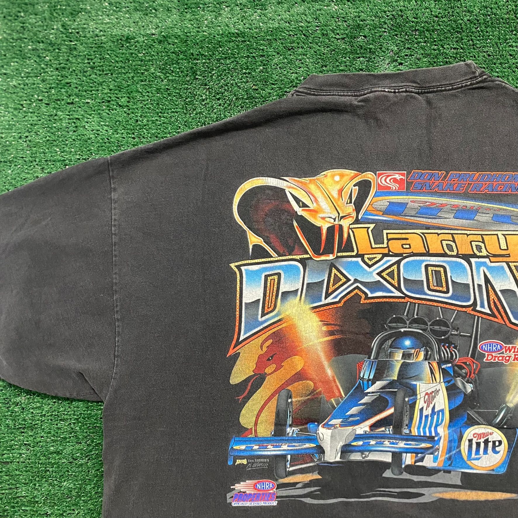 Hanes Vintage 90s NHRA Miller Drag Racing Sun Faded Baggy T-Shirt Size US XXL / EU 58 / 5 - 6 Thumbnail