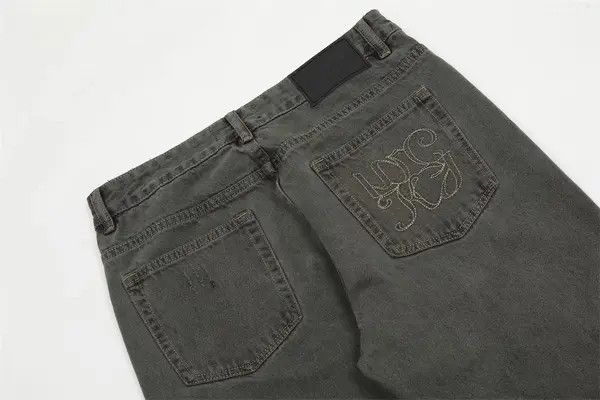 VIBE Fashion back pocket embroidery washed distressed jeans y2k Size US 32 / EU 48 - 5 Thumbnail
