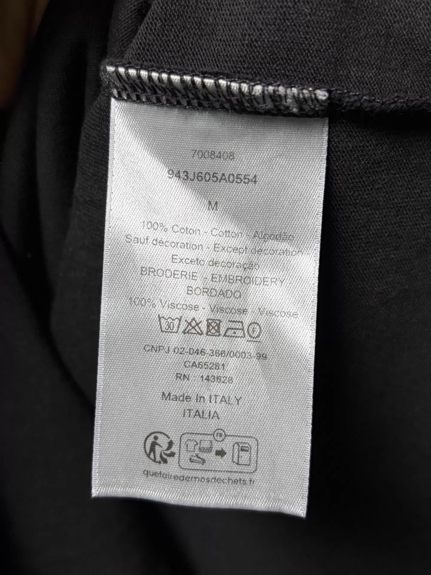 Dior Dior Black CD Embroidered Tee M Size US M / EU 48-50 / 2 - 4 Thumbnail