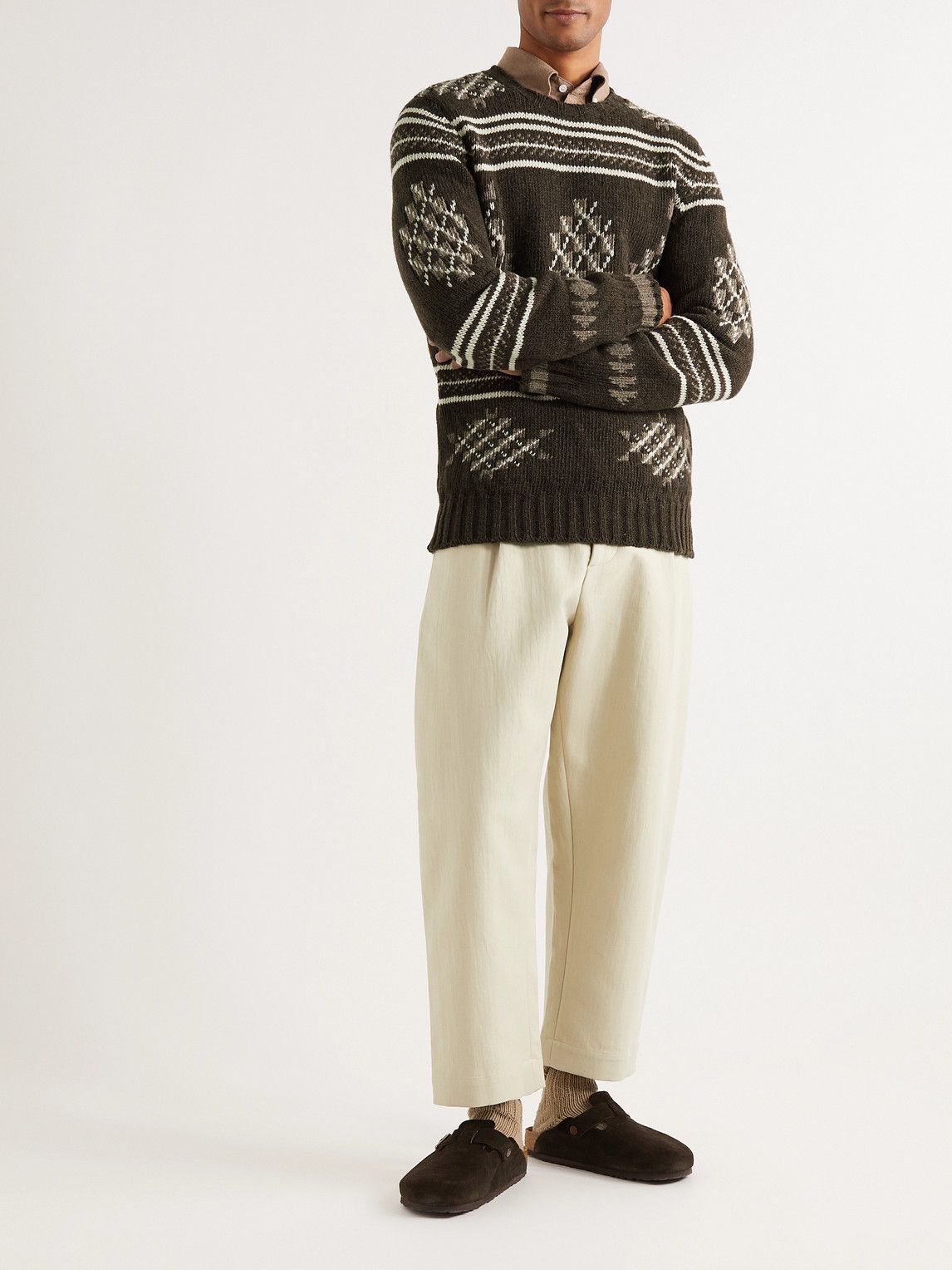 De Bonne Facture Brown Folk Wool-Jacquard Sweater Size US S / EU 44-46 / 1 - 13 Thumbnail