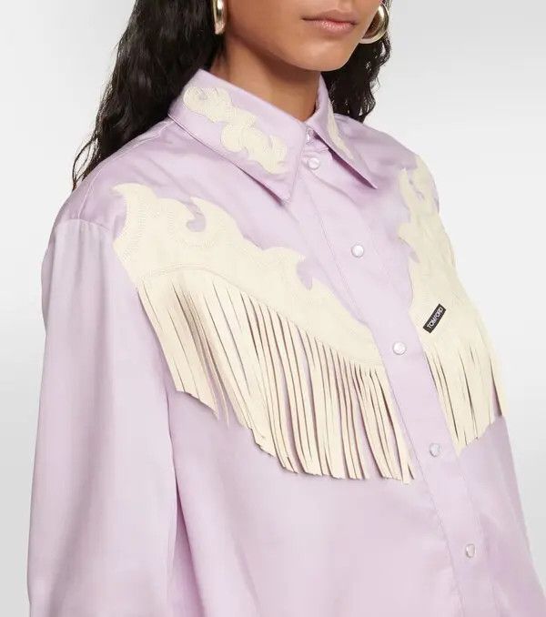 Tom Ford o1w1db10225 CAL560 Silk Shirt in Purple Size XS / US 0-2 / IT 36-38 - 4 Thumbnail