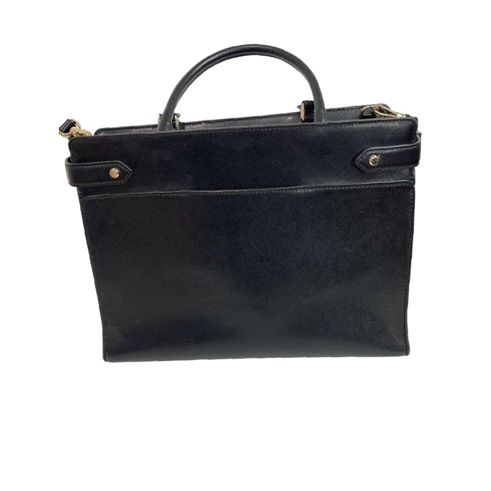 Vintage VINTAGE Kate Spade Staci Large Satchel Handbag Black Saffiano Leather WKRU6949 Satchel/Top Handle Bag Womens Leather Black WKRU6949 Size ONE SIZE - 4 Thumbnail
