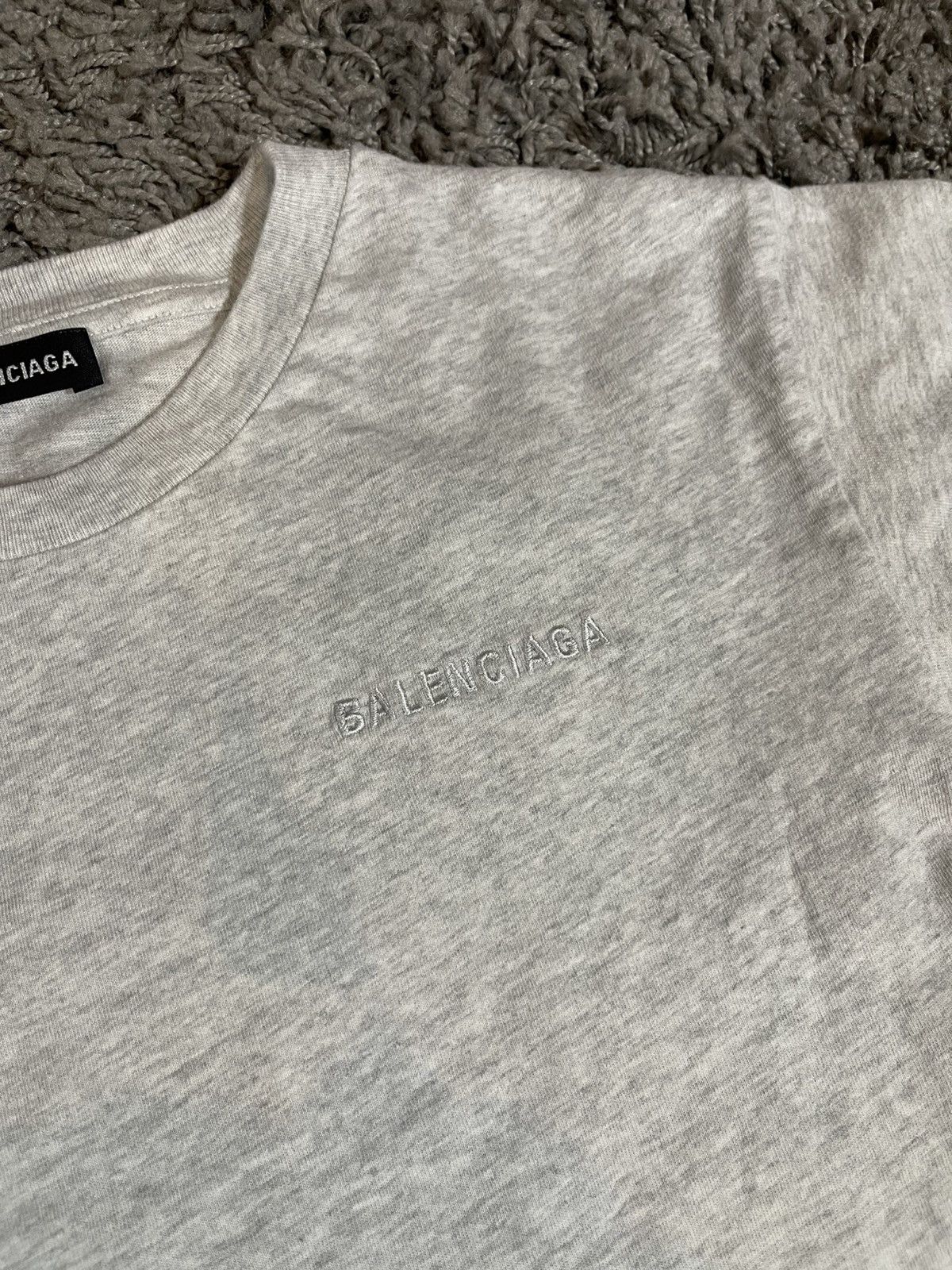 Balenciaga Balenciaga Embroidered Vintage Jersey T-Shirt Pale Heather Size M / US 6-8 / IT 42-44 - 3 Thumbnail