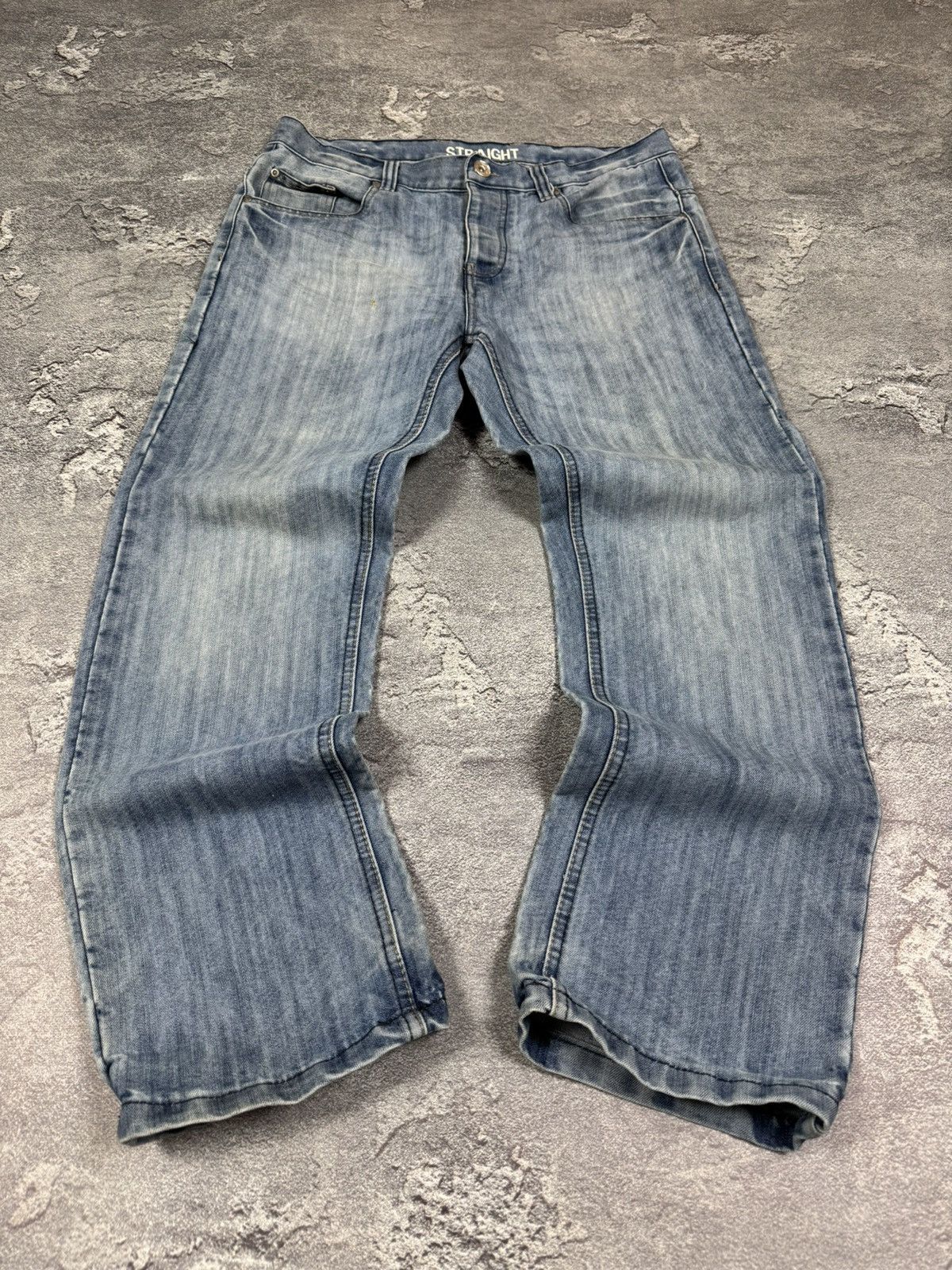 Y2K 2000s Faded Flare Bootcut Straight Fit Baggy Jeans Sz 36