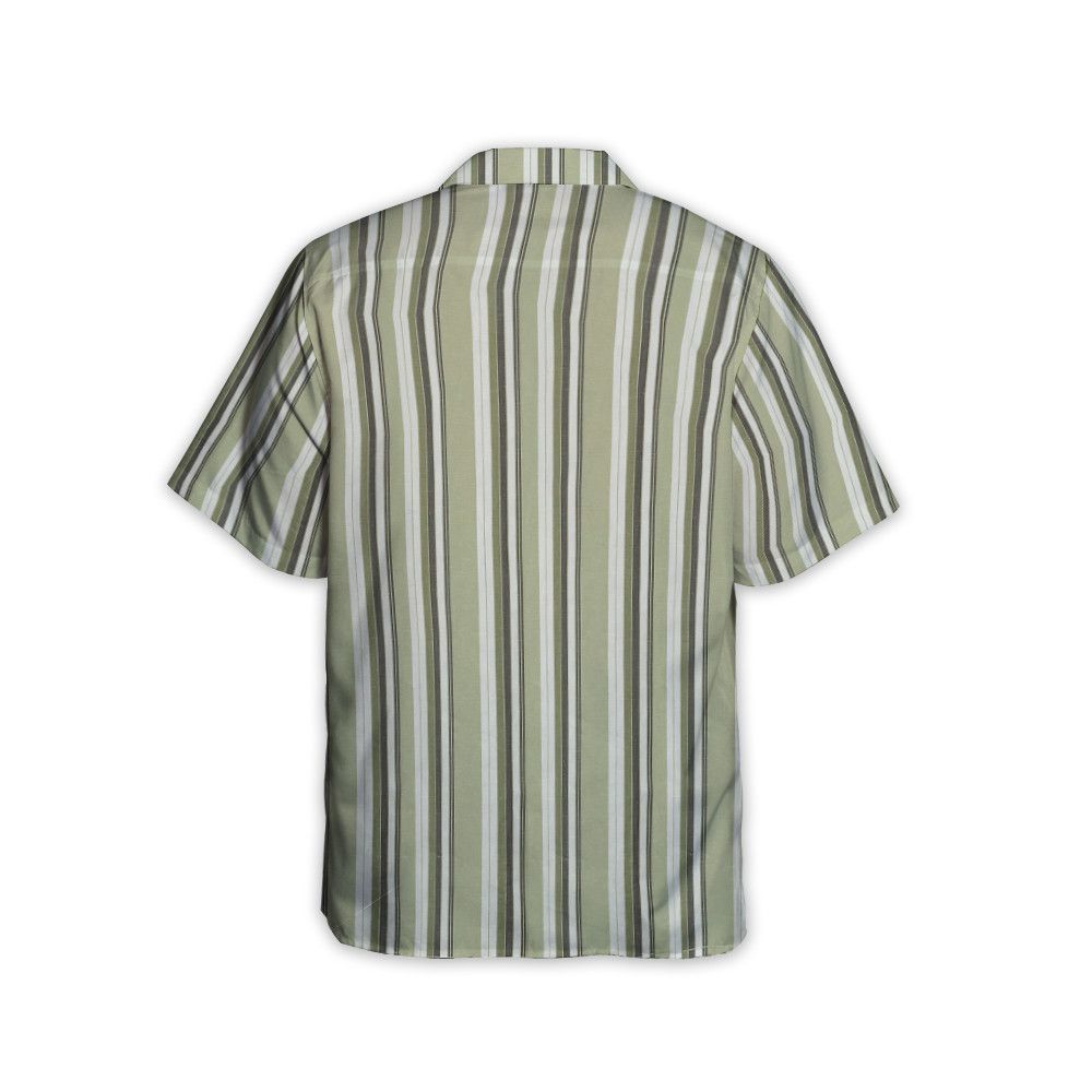 Designer Striped Cotton Shirt – Pale Green/White Size US M / EU 48-50 / 2 - 4 Thumbnail