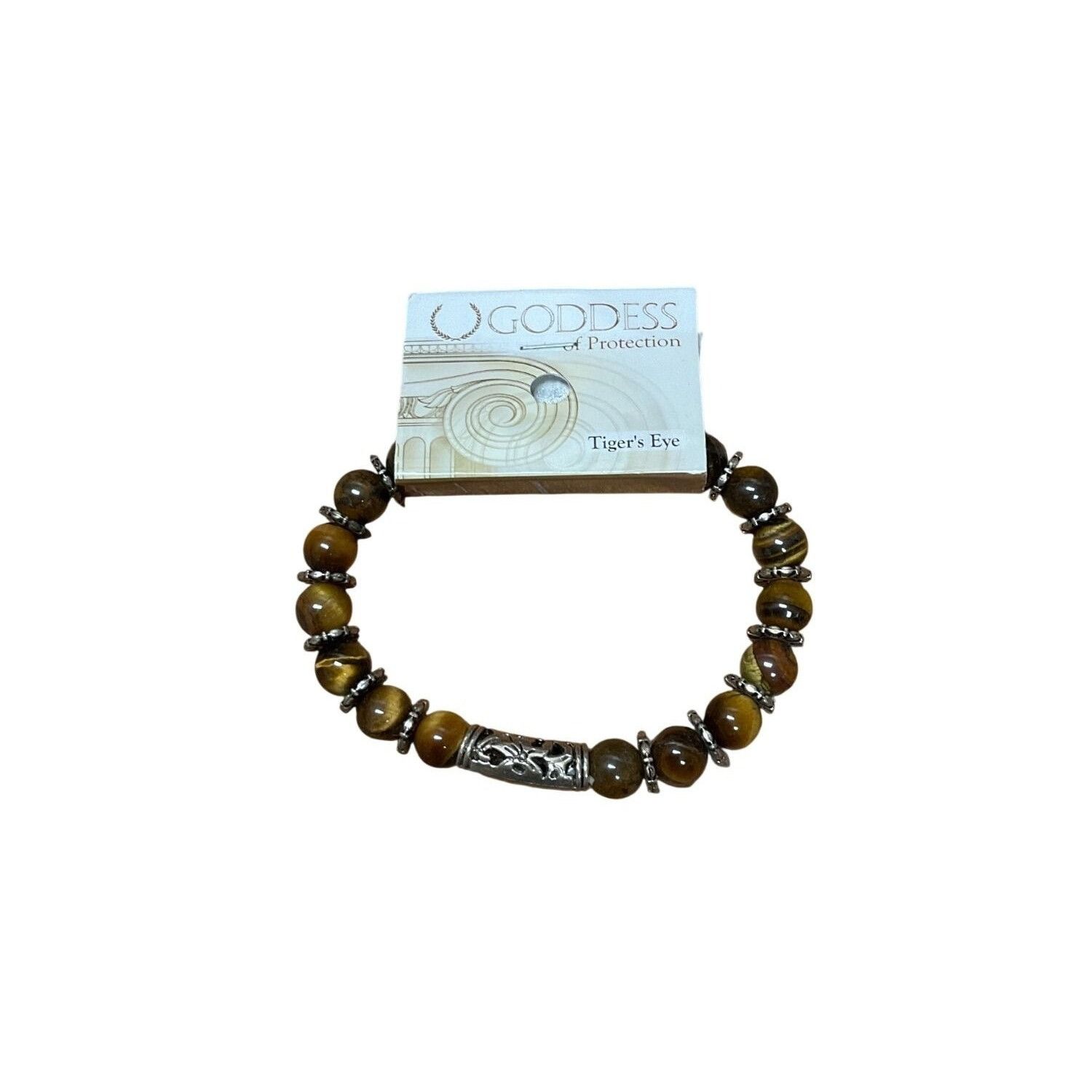 Other Tigers Eye Bracelet With Intricate Silver Accents By Goddess Size ONE SIZE - 1 Preview