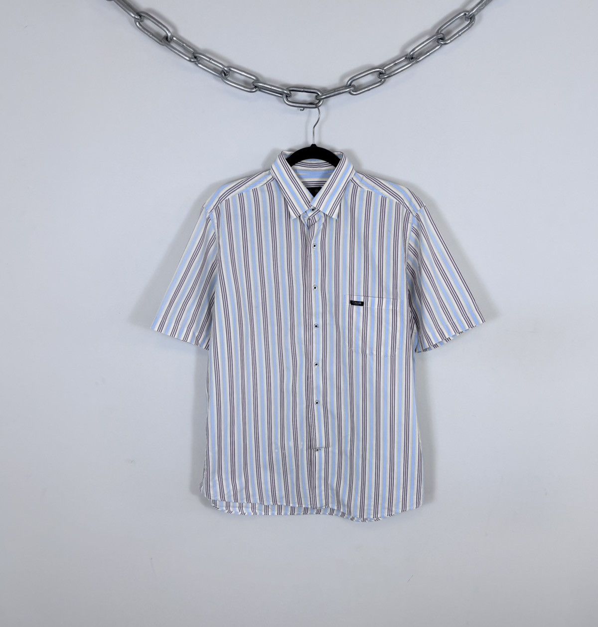 Just Cavalli Just Cavalli Race Vintage Men’s Striped Short Sleeve Shirt Size US L / EU 52-54 / 3 - 1 Thumbnail