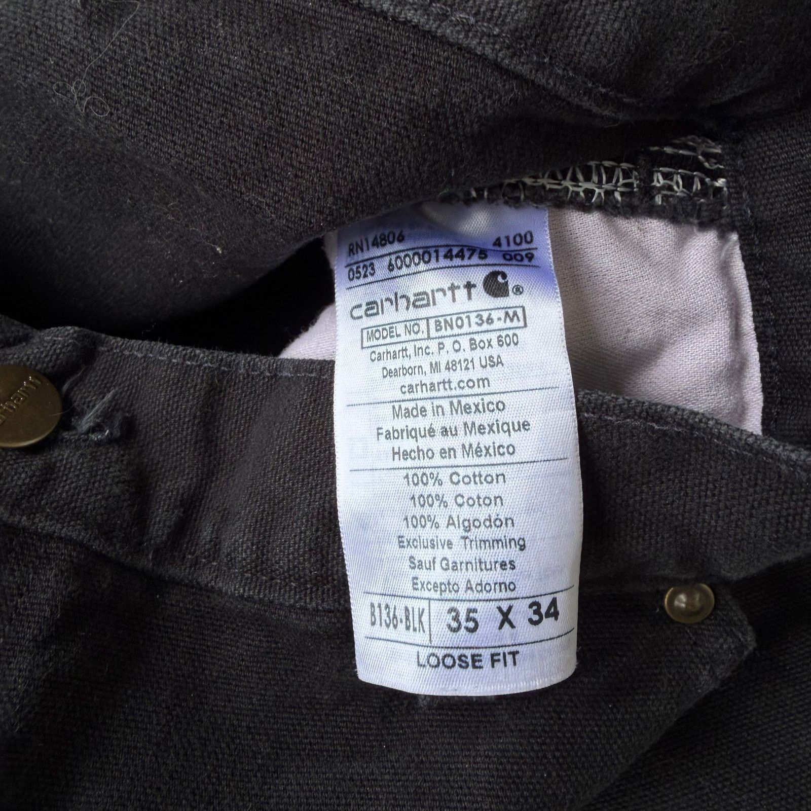 Carhartt × Vintage Vintage Y2K Carhartt black double knee work carpenter pants Size US 34 / EU 50 - 4 Thumbnail