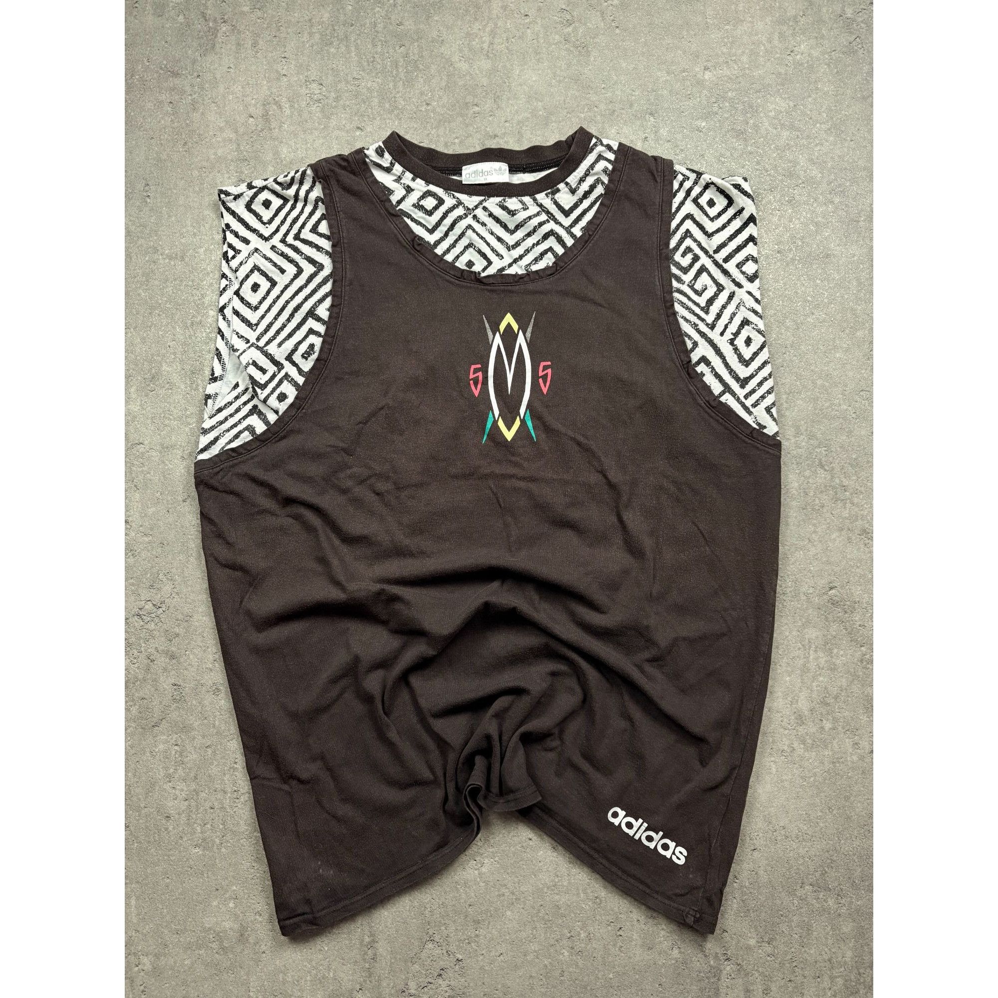 Adidas Rare Vintage 90s Adidas Graphic Tank Top Men's XL Black Trib Size US XL / EU 56 / 4 - 1 Thumbnail