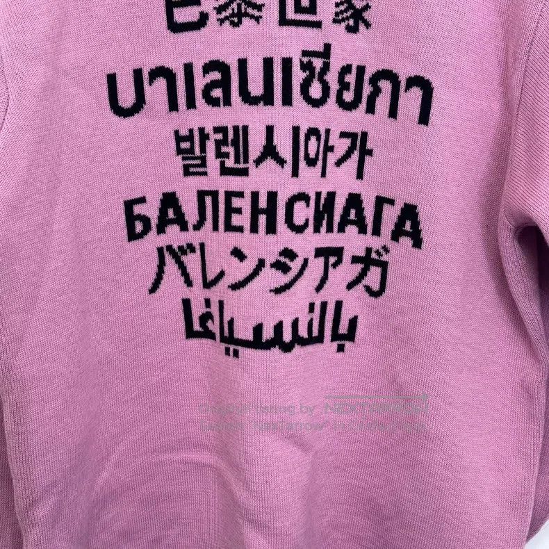 Balenciaga Balenciaga Seven Languages Pink Sweater Size US L / EU 52-54 / 3 - 3 Thumbnail