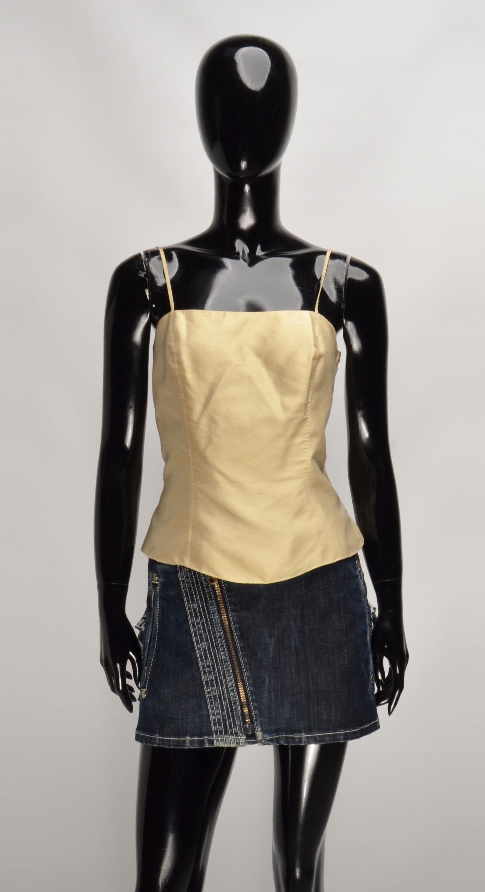 Other Vintage Renato Nucci Beige Silk 90's Corset Style Top Size M / US 6-8 / IT 42-44 - 1 Thumbnail