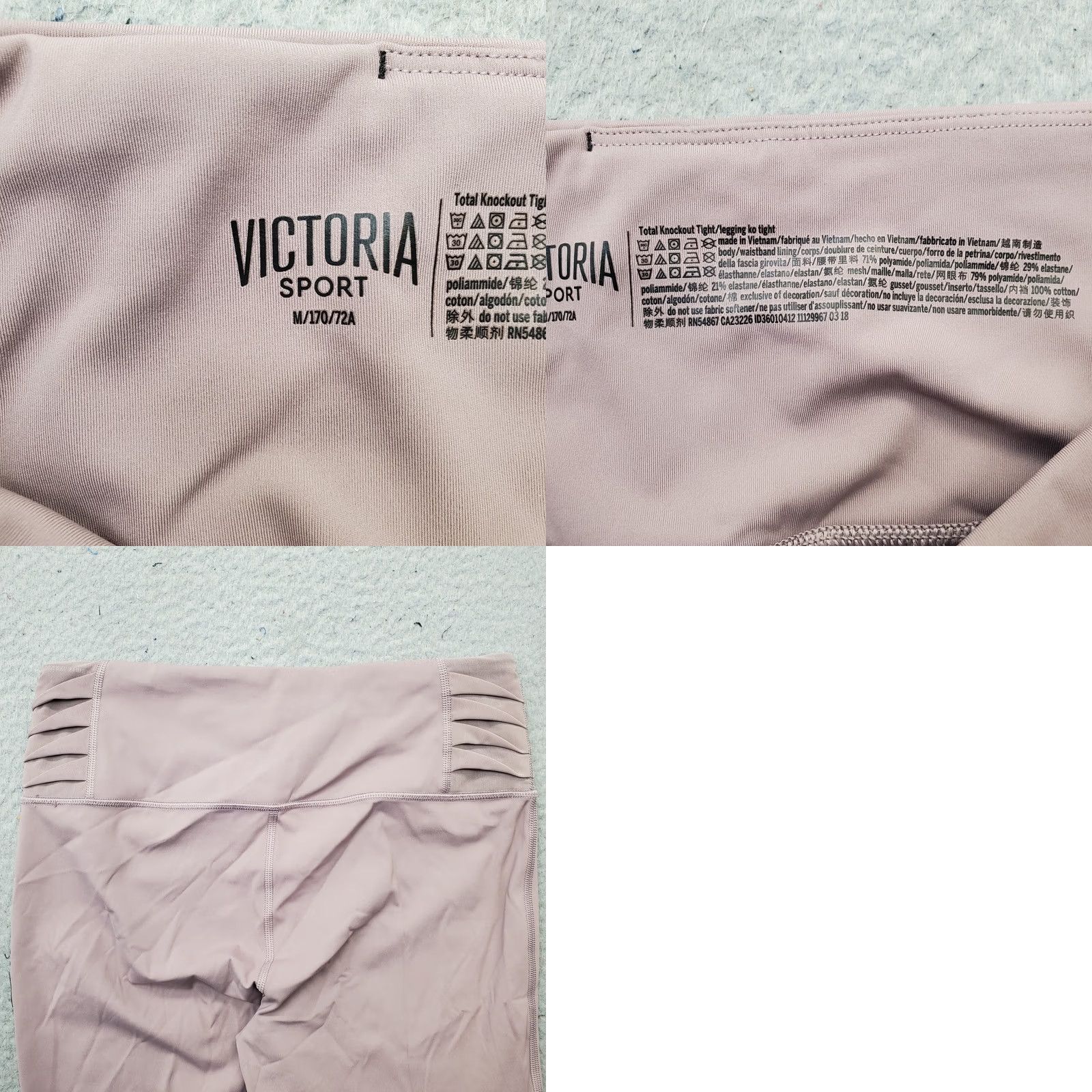 Victoria's Secret Victoria's Secret Sport Leggings Womens Medium Purple Twisted Pleat Yoga Pull On Size 32" / US 10 / IT 46 - 8 Thumbnail