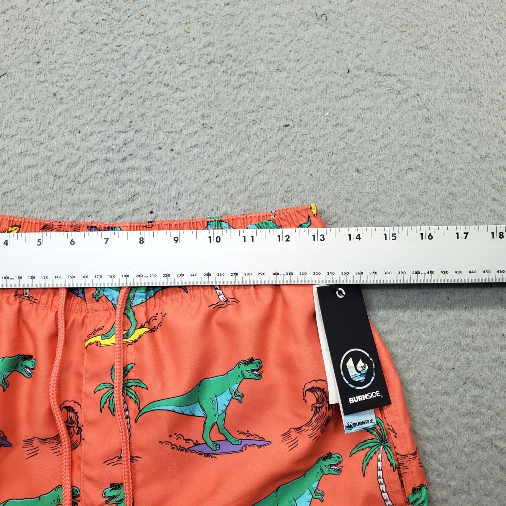 Burnside Burnside Mens Bottom S Mens Swim Trunk Shorts Dinosaur Print Stretch Drawstring Multicolor Size US 29 - 5 Thumbnail