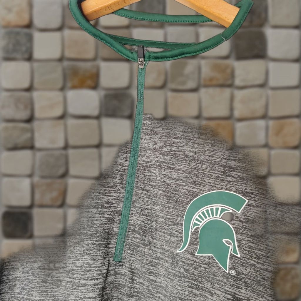 Vintage Michigan State University Spartans Shirt Men XXL Long Sleeve 1/4 Zip Athleisure College Gray XXl 1/4 Zip Mens Size US XXL / EU 58 / 5 - 1 Thumbnail