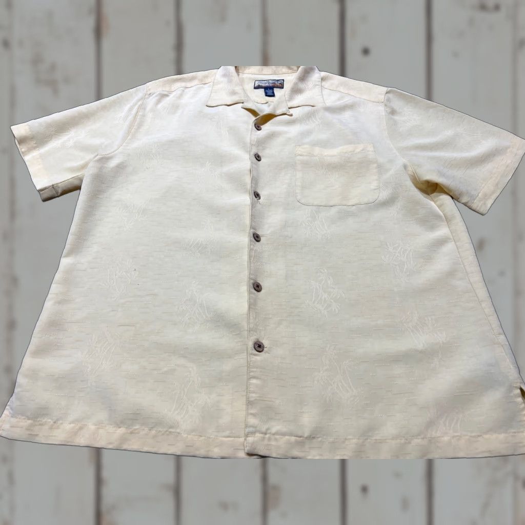 Vintage Havana Jack’s Cafe Shirt Men L Ivory Hawaiian Short Sleeve Size US L / EU 52-54 / 3 - 1 Thumbnail
