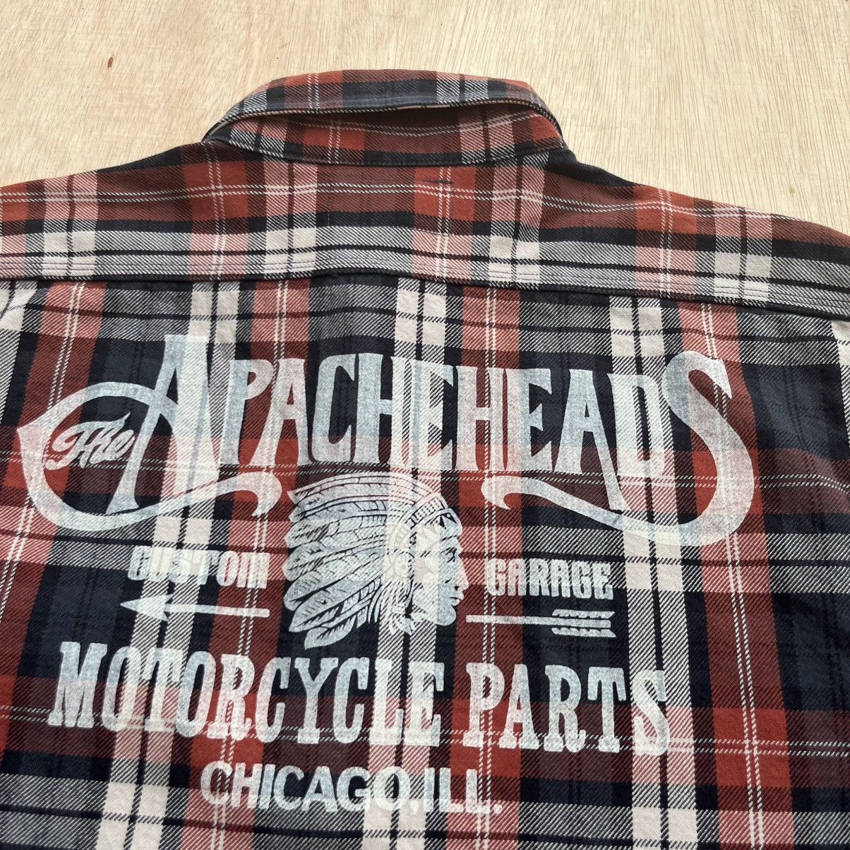 The Real McCoy's MIDCENTURY WILD HOT ROD SURFBEAT APACHE HEADS FLANNEL VTG Size US L / EU 52-54 / 3 - 2 Thumbnail