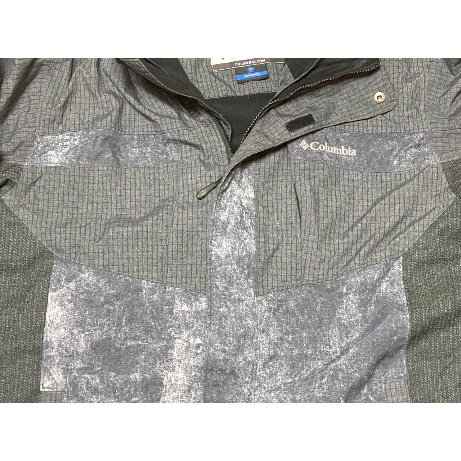 Vintage VINTAGE Columbia Bugaboo Omni-tech Men’s Large Hooded Jacket Black/Gray Denim Look Size US L / EU 52-54 / 3 - 2 Thumbnail