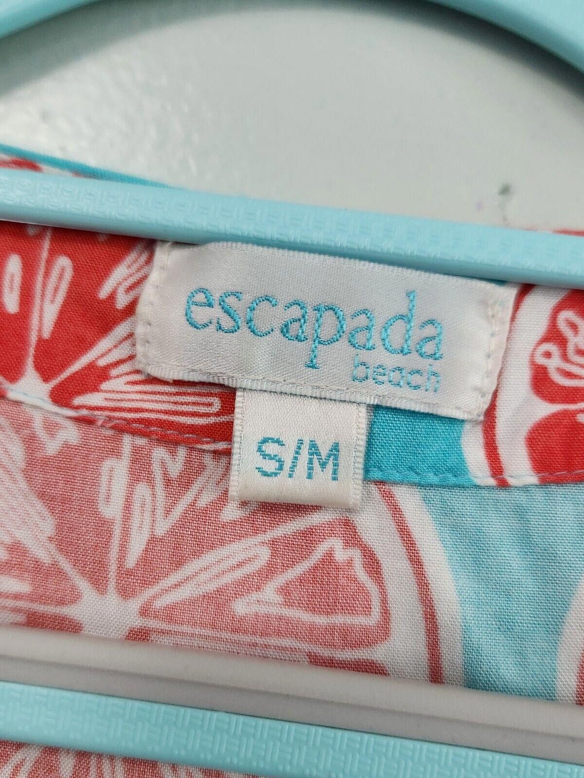 Designer Escapada Beach Swimsuit Cover Up Medium Oranges Aqua Teal Size ONE SIZE - 3 Thumbnail