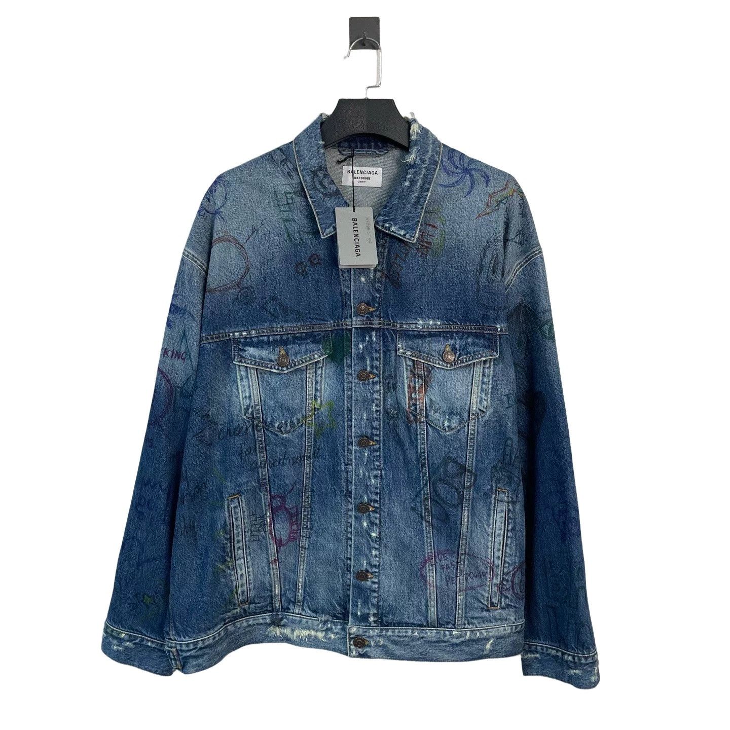 Balenciaga Balenciaga Graffiti Denim Jacket Size M Size US M / EU 48-50 / 2 - 1 Thumbnail
