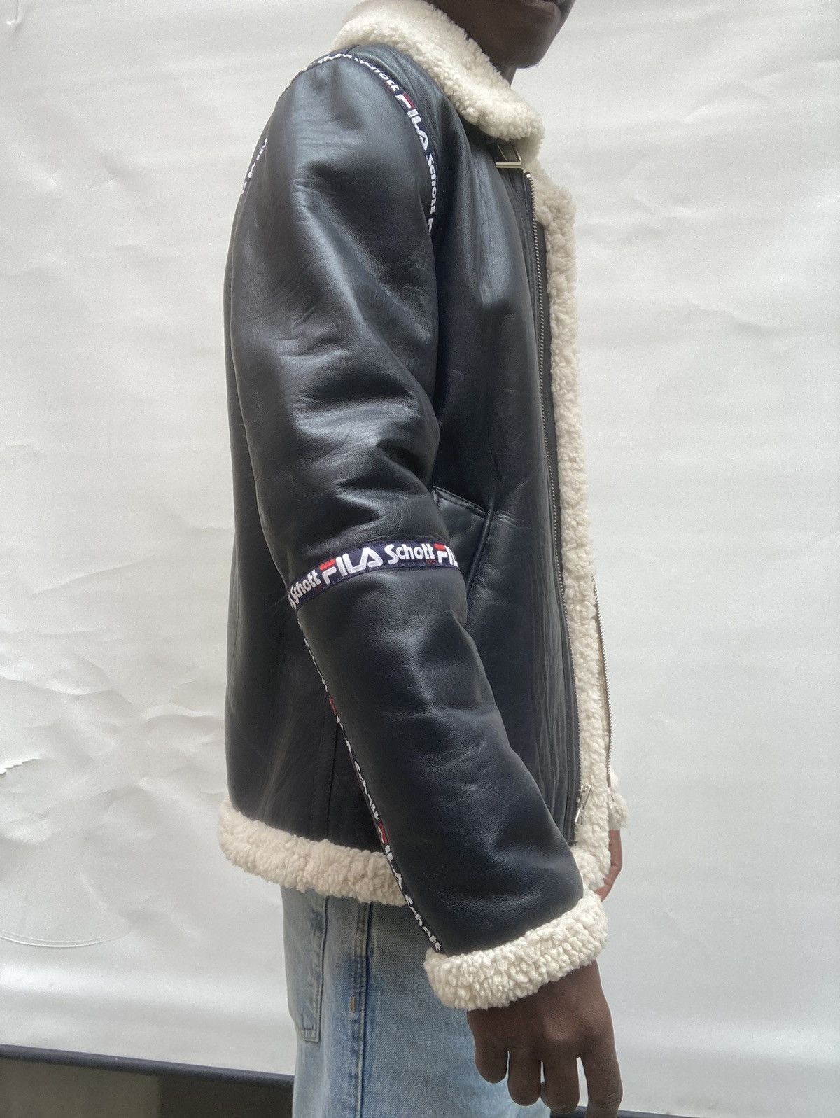 Schott Beautiful Schott Fila aviator jacket - Warm & stylish Size 42L - 12 Thumbnail