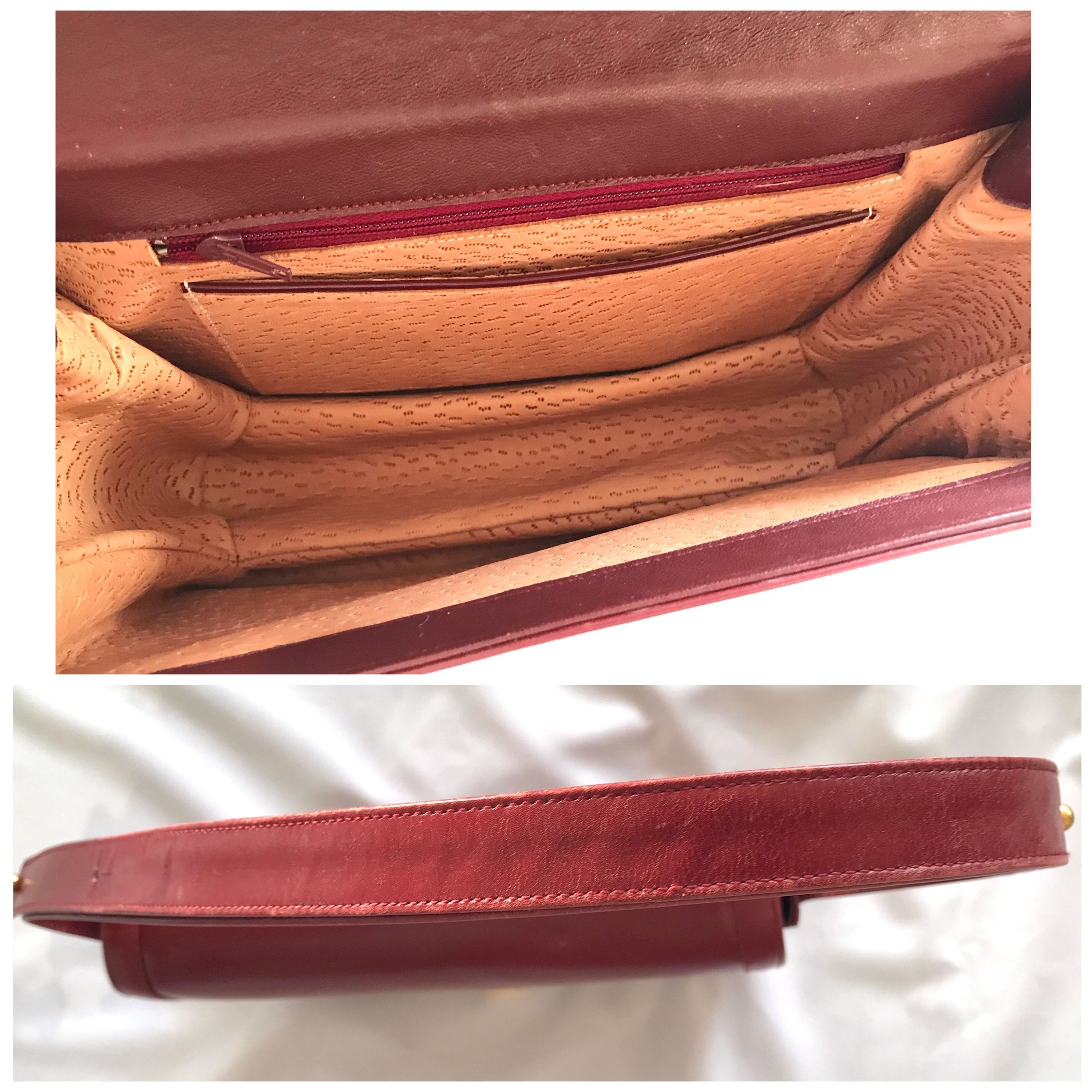 Lanvin Vintage Lanvin wine leather shoulder bag with golden logo Size ONE SIZE - 9 Thumbnail