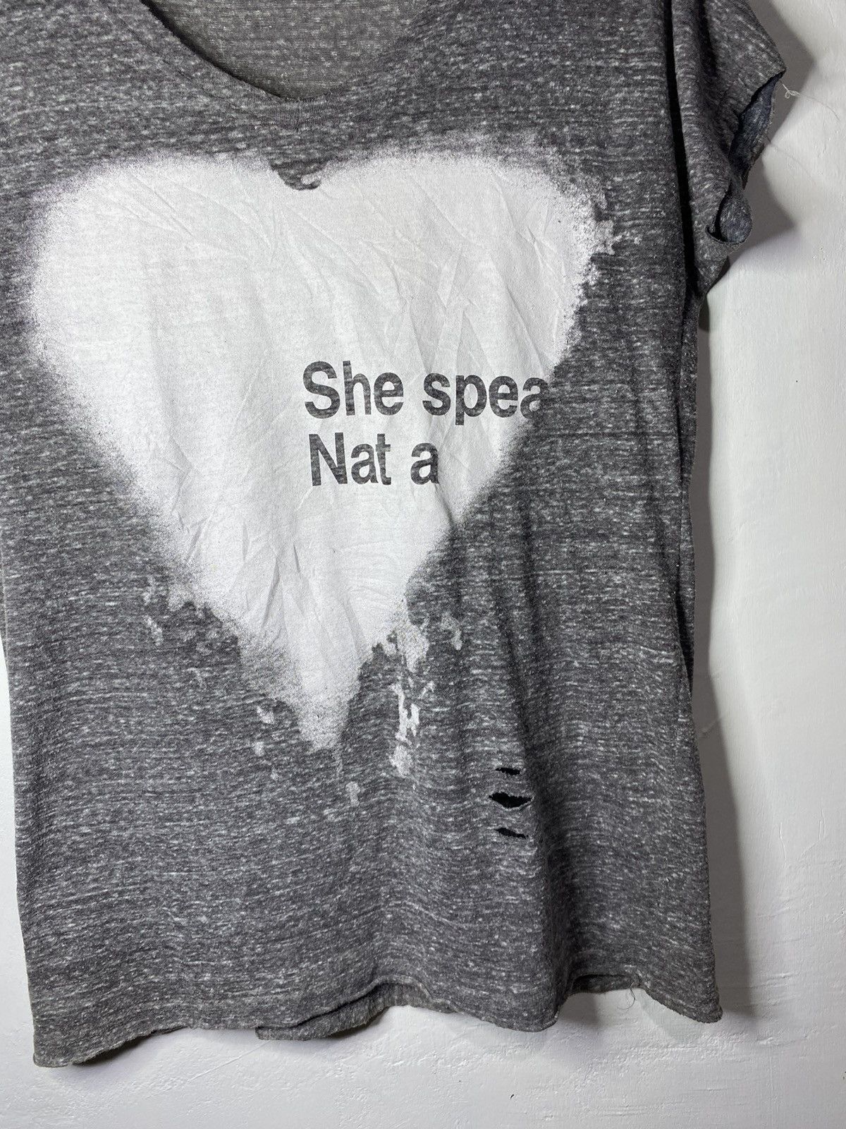 14th Addiction × KMRii × Yasuyuki Ishii Vintage she speak nat a love distrssed tee Size US L / EU 52-54 / 3 - 3 Thumbnail