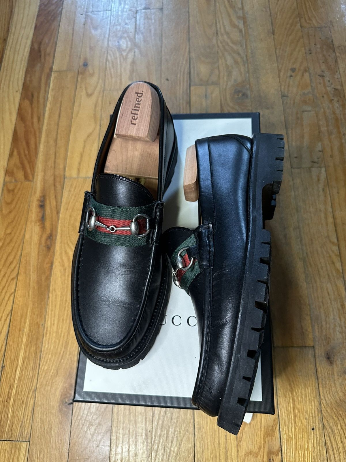 Gucci Gucci Web Horsebit Loafer Lug Sole Size US 10 / EU 43 - 3 Thumbnail