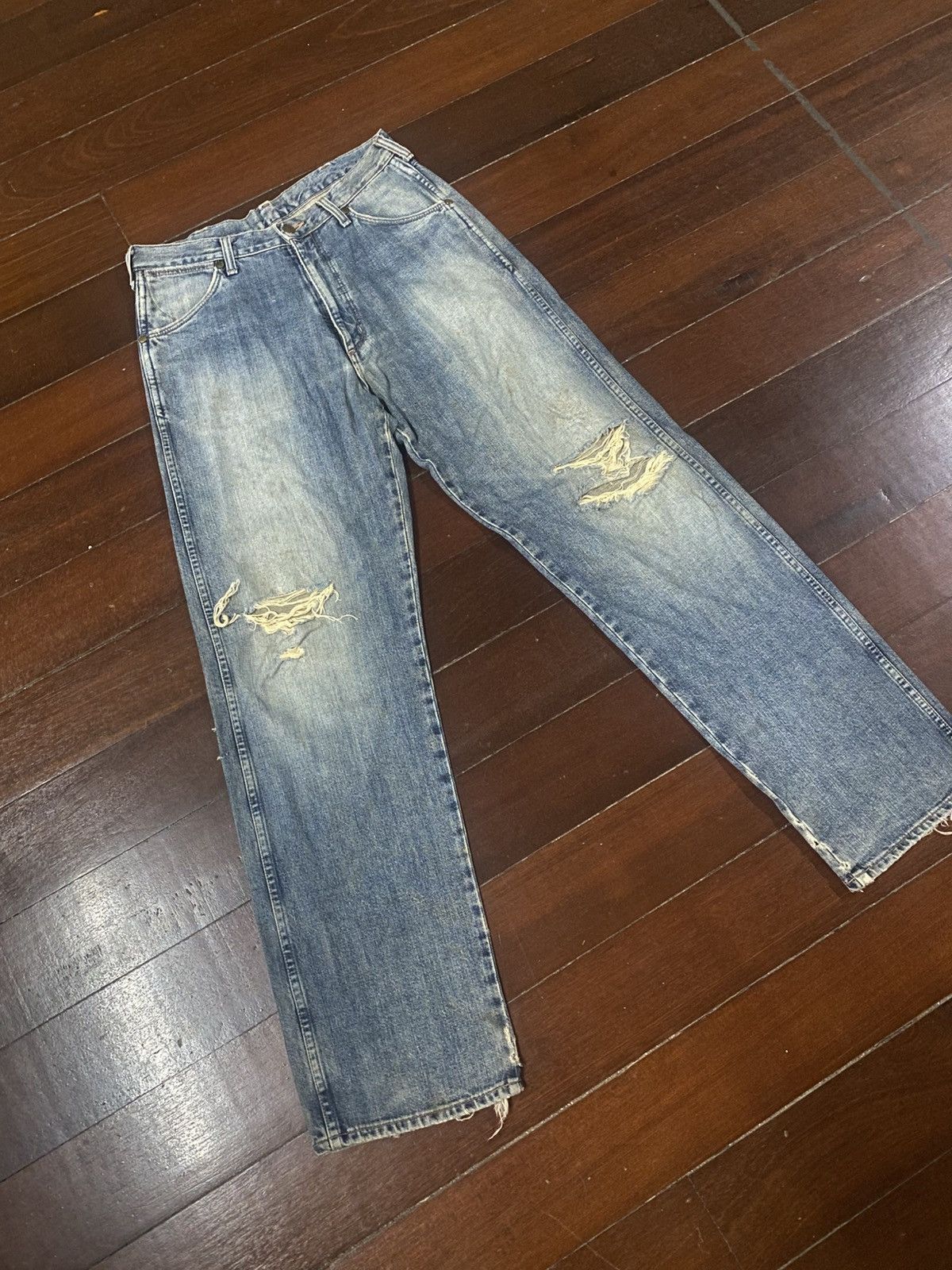 Hysteric Glamour 2000s wrangler distressed japan wash denim pants y2k style Size US 33 - 2 Thumbnail