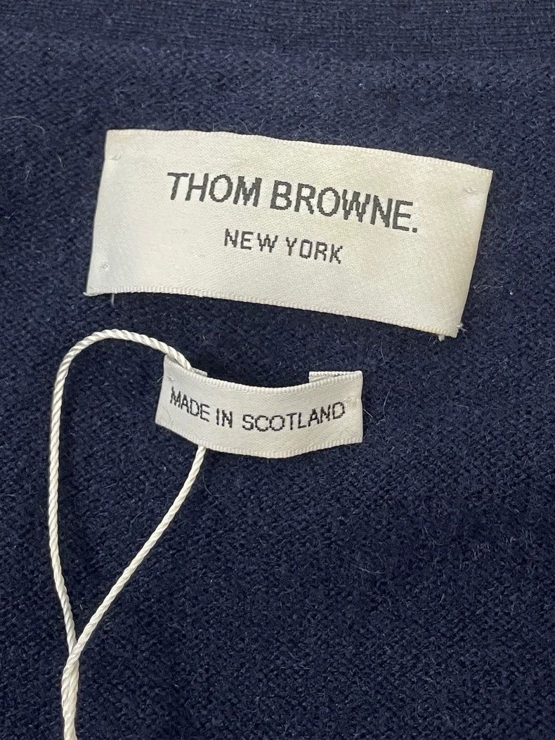 Thom Browne Thom browne Dark blue four-striped cashmere cardigan jacket Size US XS / EU 42 / 0 - 5 Thumbnail