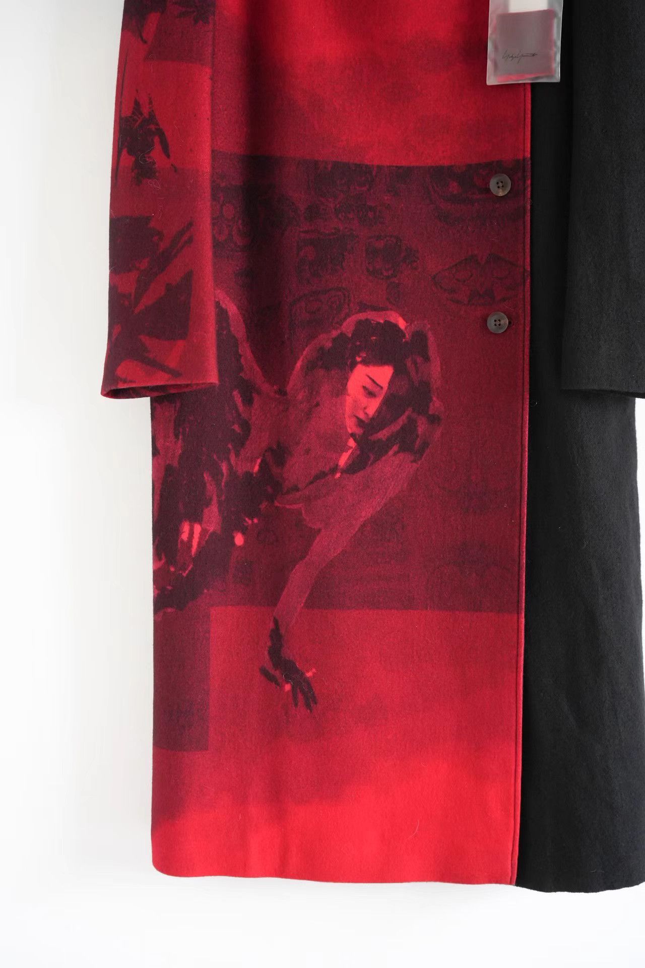 Yohji Yamamoto Yohji Yamamoto 18aw Red & Black Asymmetric Coat K4 Size US L / EU 52-54 / 3 - 4 Thumbnail