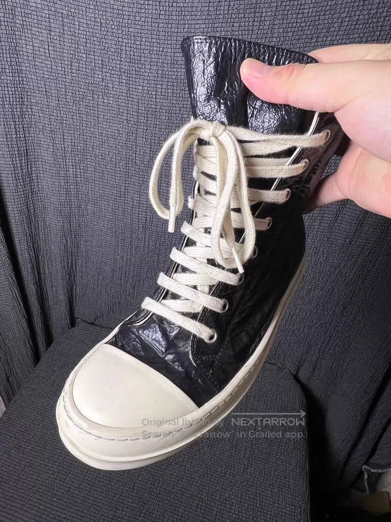 Rick Owens Rick Owens 25SS paper foil multi-hole high-top sneaker wit Size US 13 / EU 46 - 6 Thumbnail