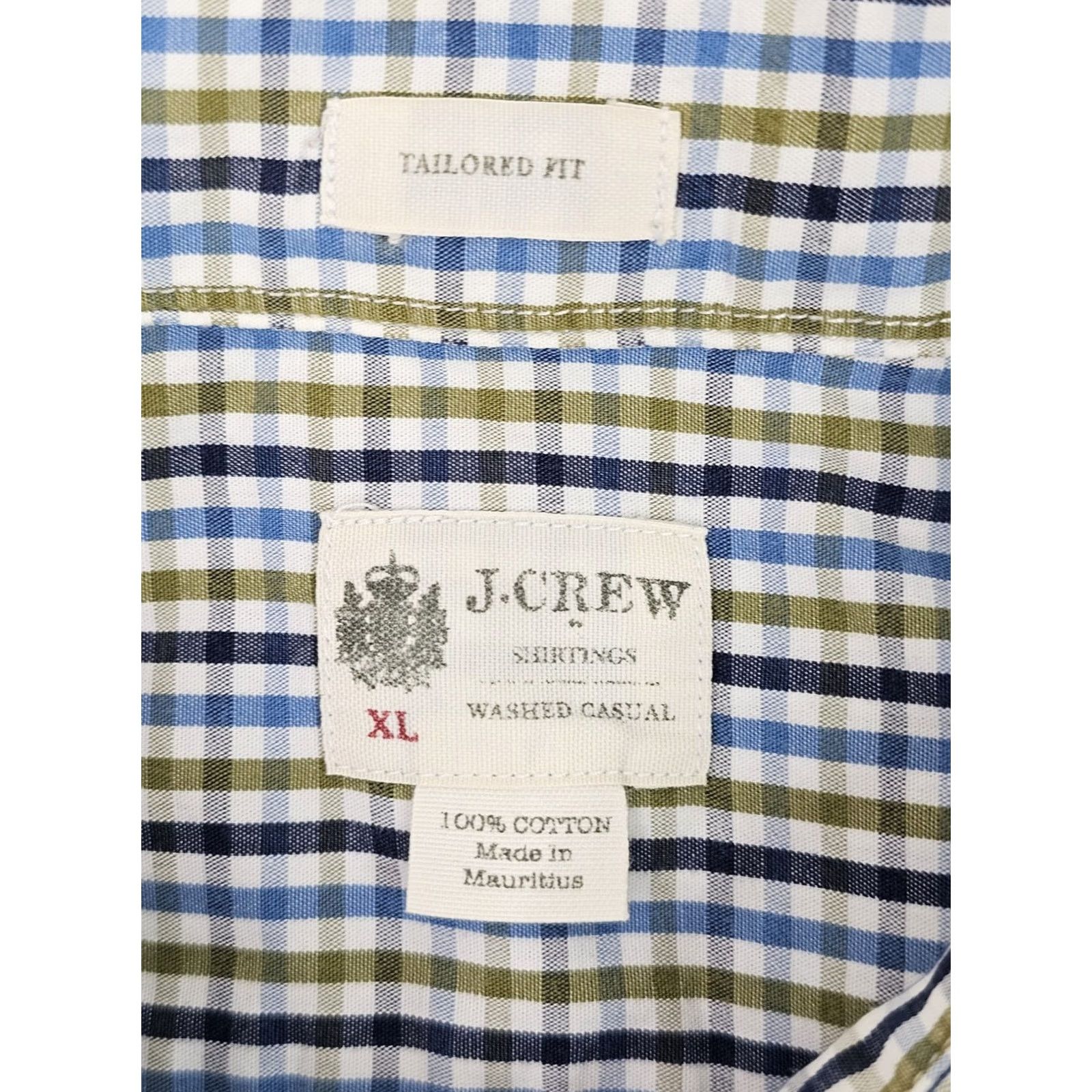 J.Crew J.CREW Tailor Fit Button-Up Shirt Multicolor Blue Green Checked Gingham Casual Men XL Size US XL / EU 56 / 4 - 5 Thumbnail