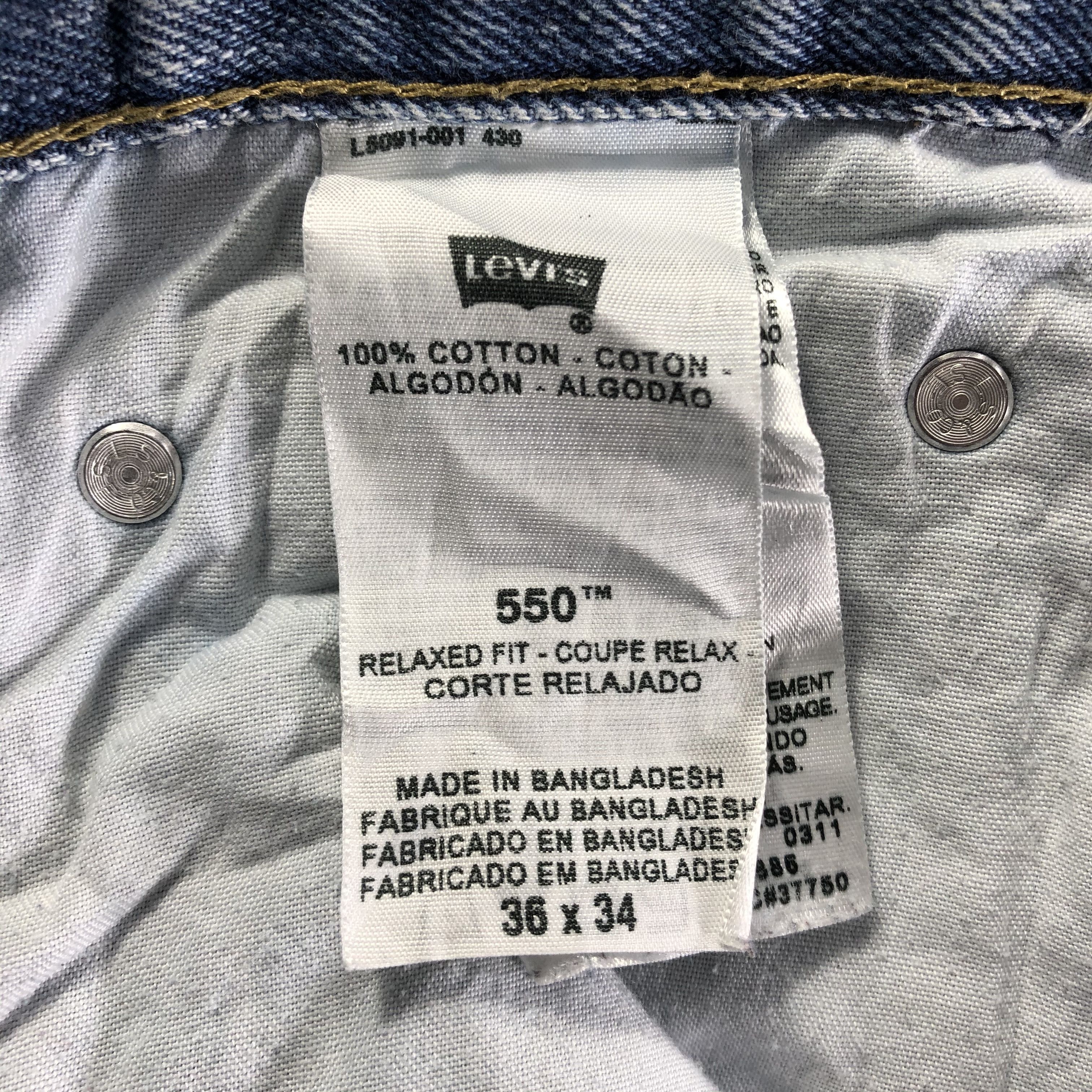 Levi's Vintage Blue Wash Levis 550 Jeans-J4417 Size US 38 / EU 54 - 11 Thumbnail