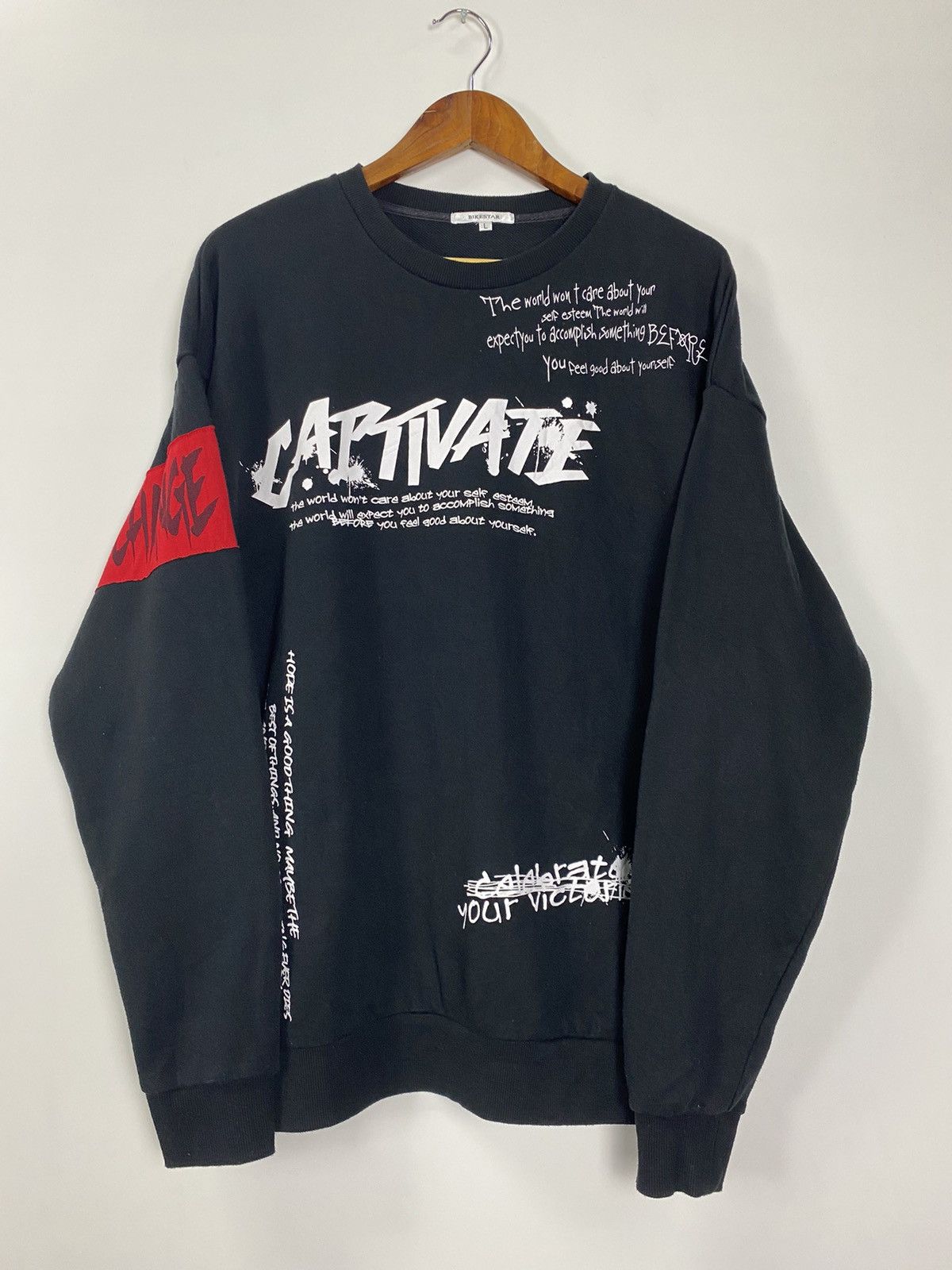 Japanese Brand × Vintage Vintage Bike star punk style sweater Size US L / EU 52-54 / 3 - 7 Thumbnail