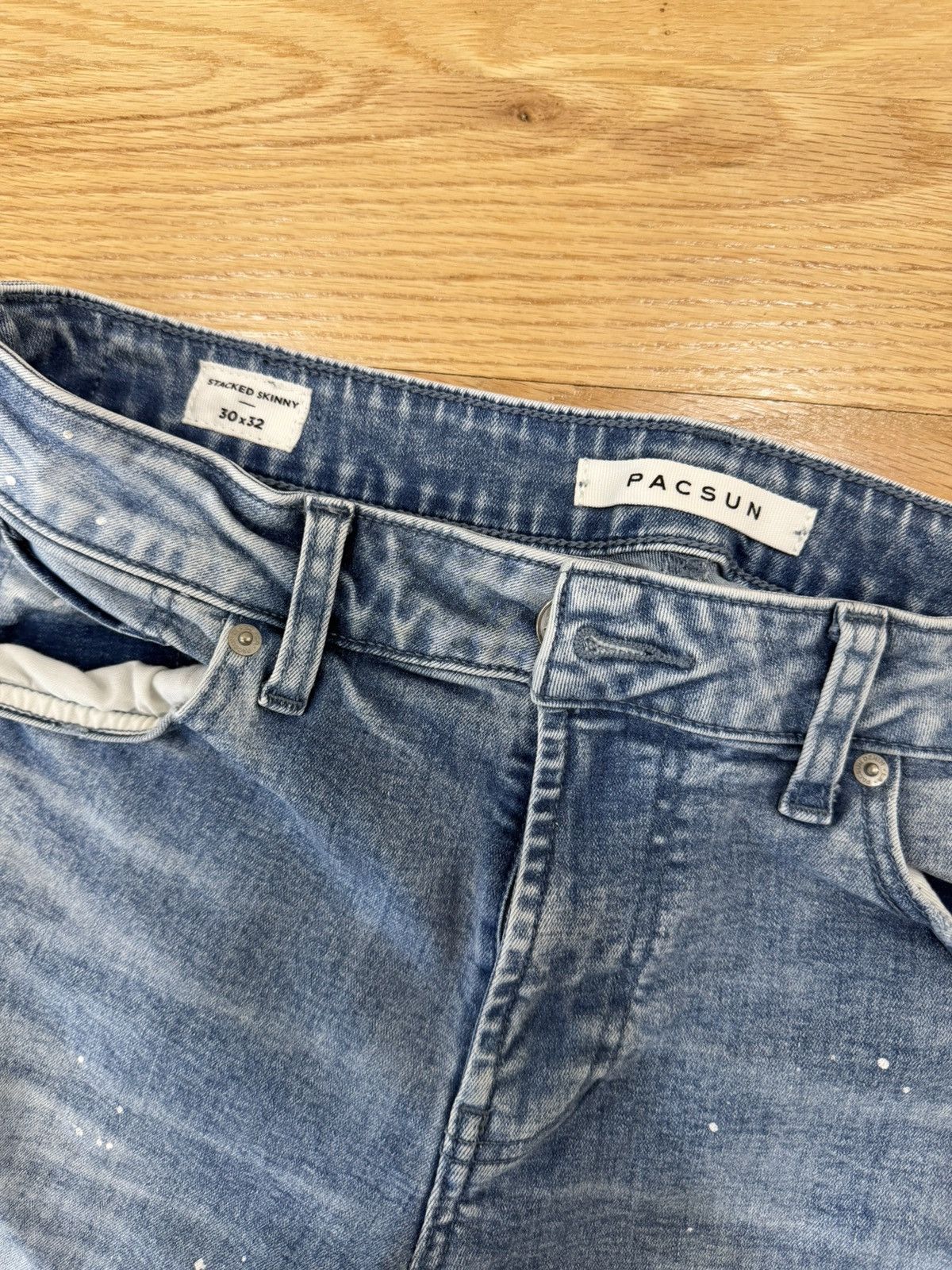 Pacsun Pacsun Paint Splatter Washed Denim Skinny Jeans Size US 30 / EU 46 - 4 Thumbnail